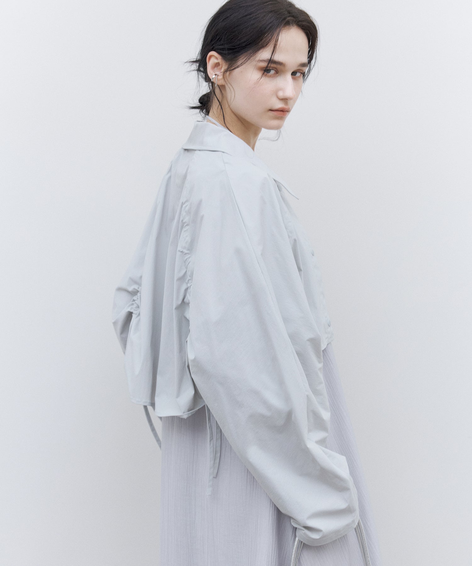 UPF50+ Cropped UV Shirt Jacket with Back Drawstring