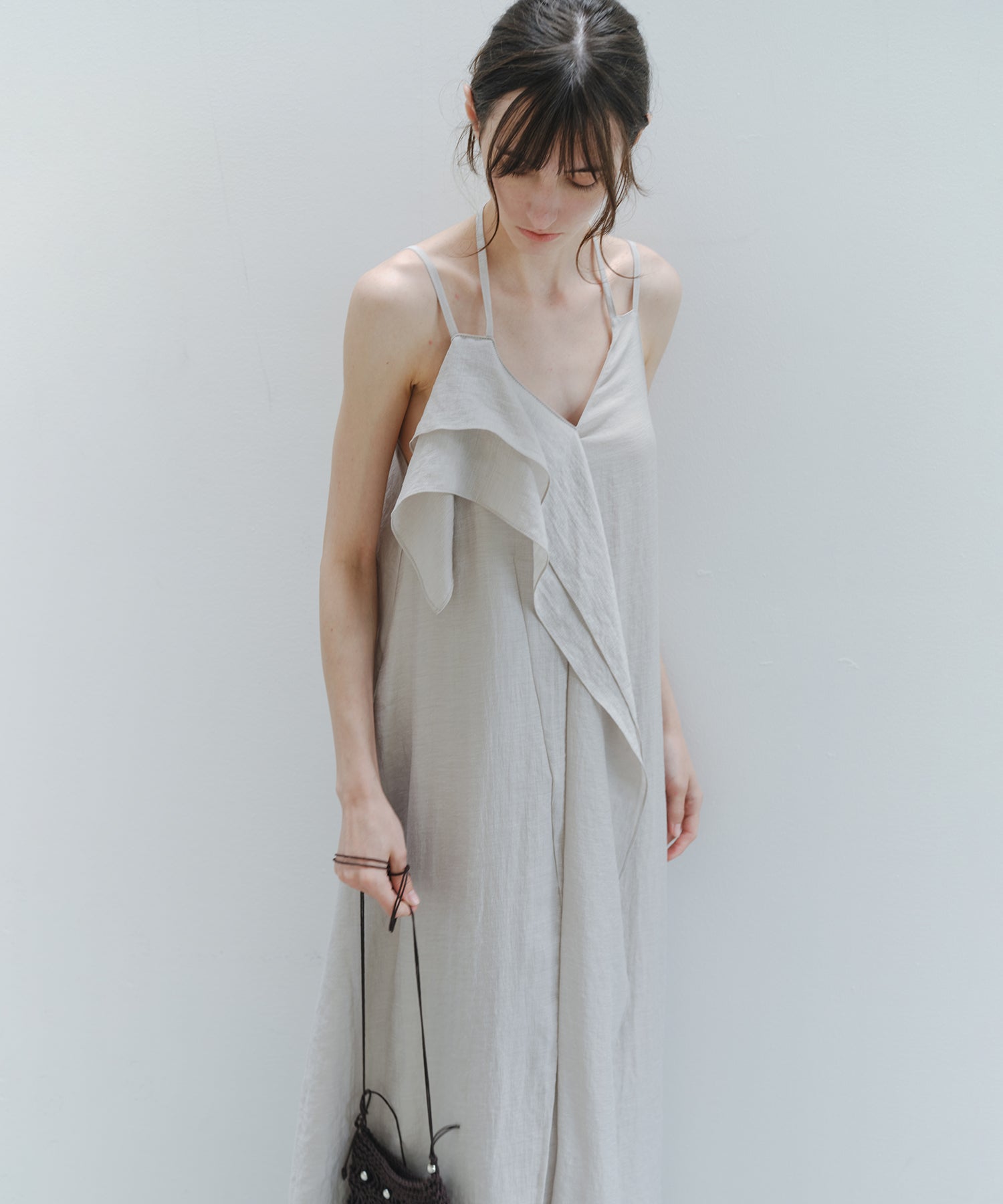 「6月上旬~中旬出荷」Asymmetrical Layered Cami Dress