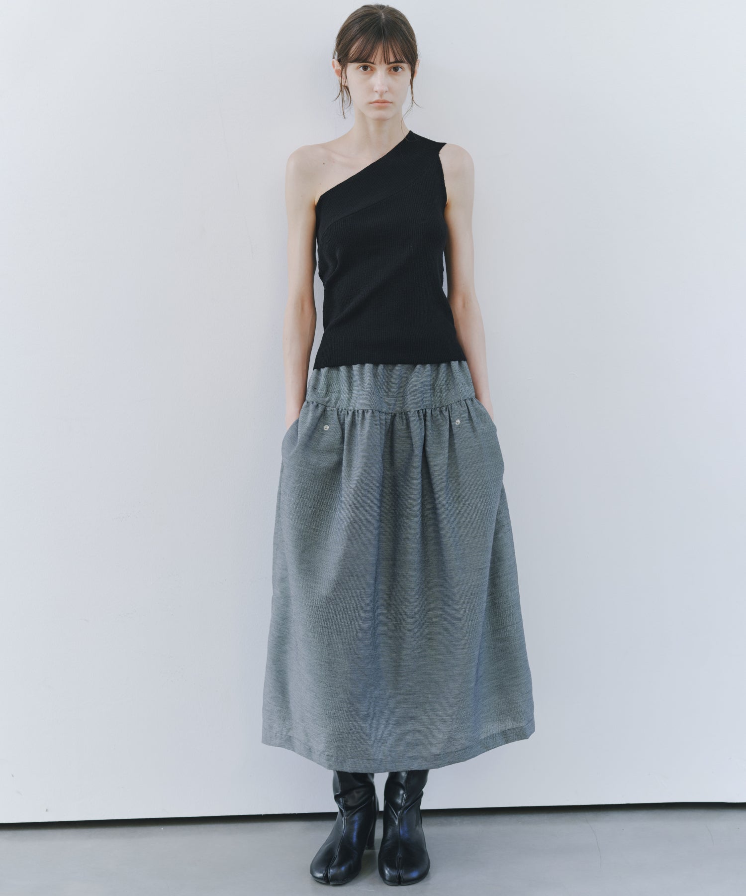 「7月上旬~中旬出荷」Linen-Like Balloon Skirt