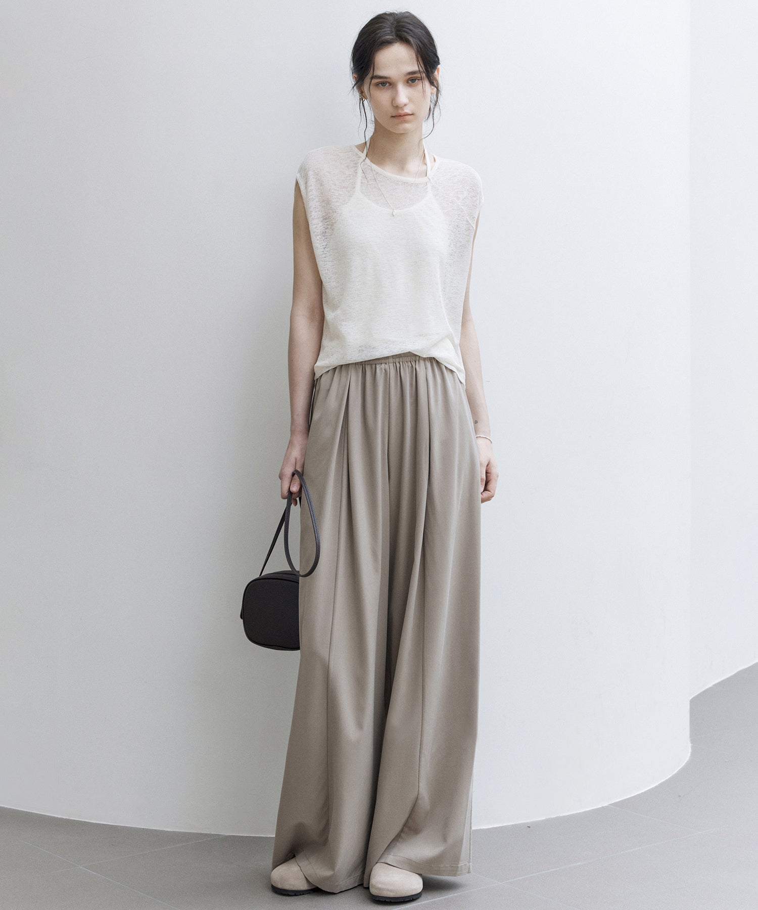Sheer Asymmetric Sleeveless Top