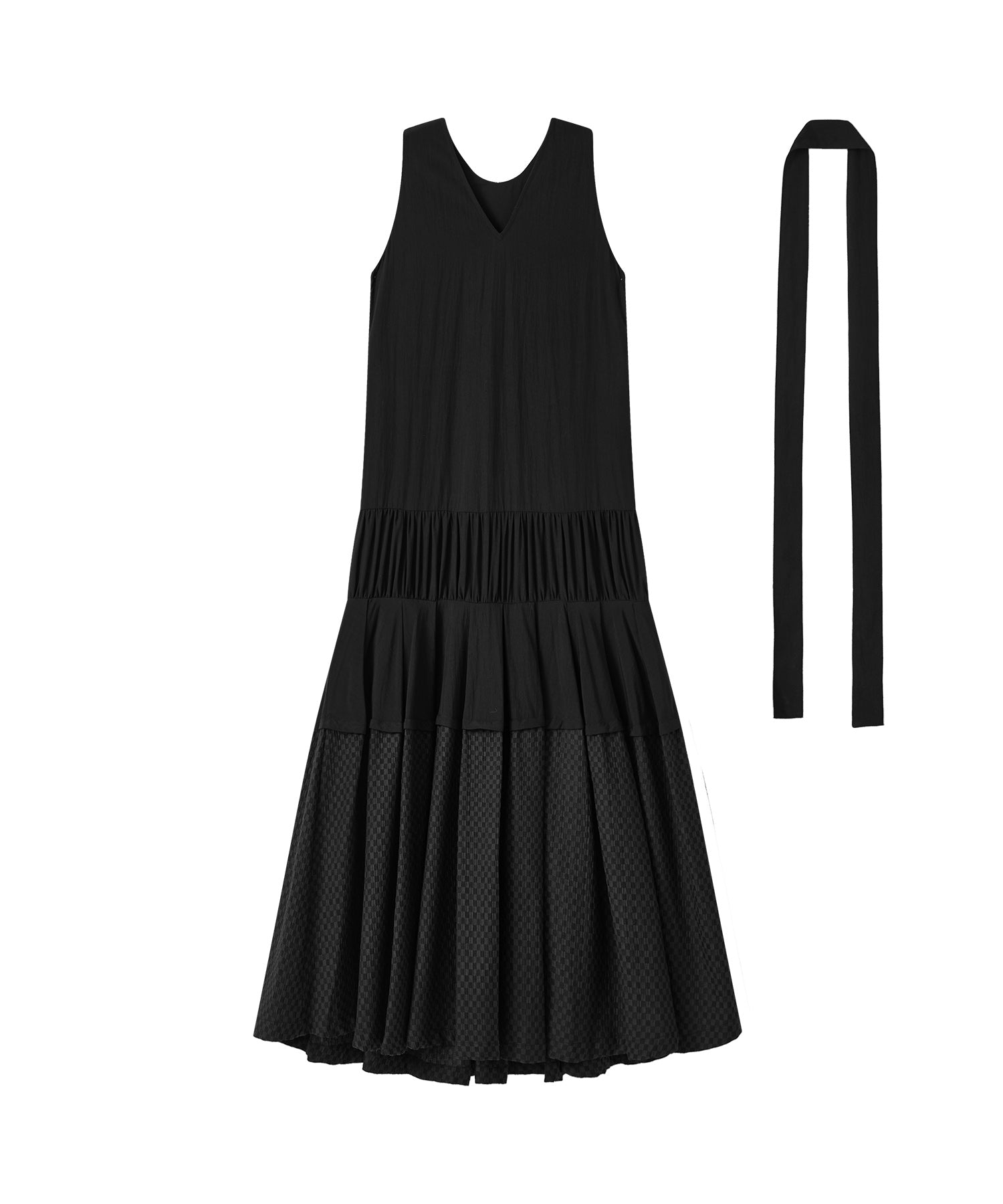 Contrast Panel Tie Detail Dress