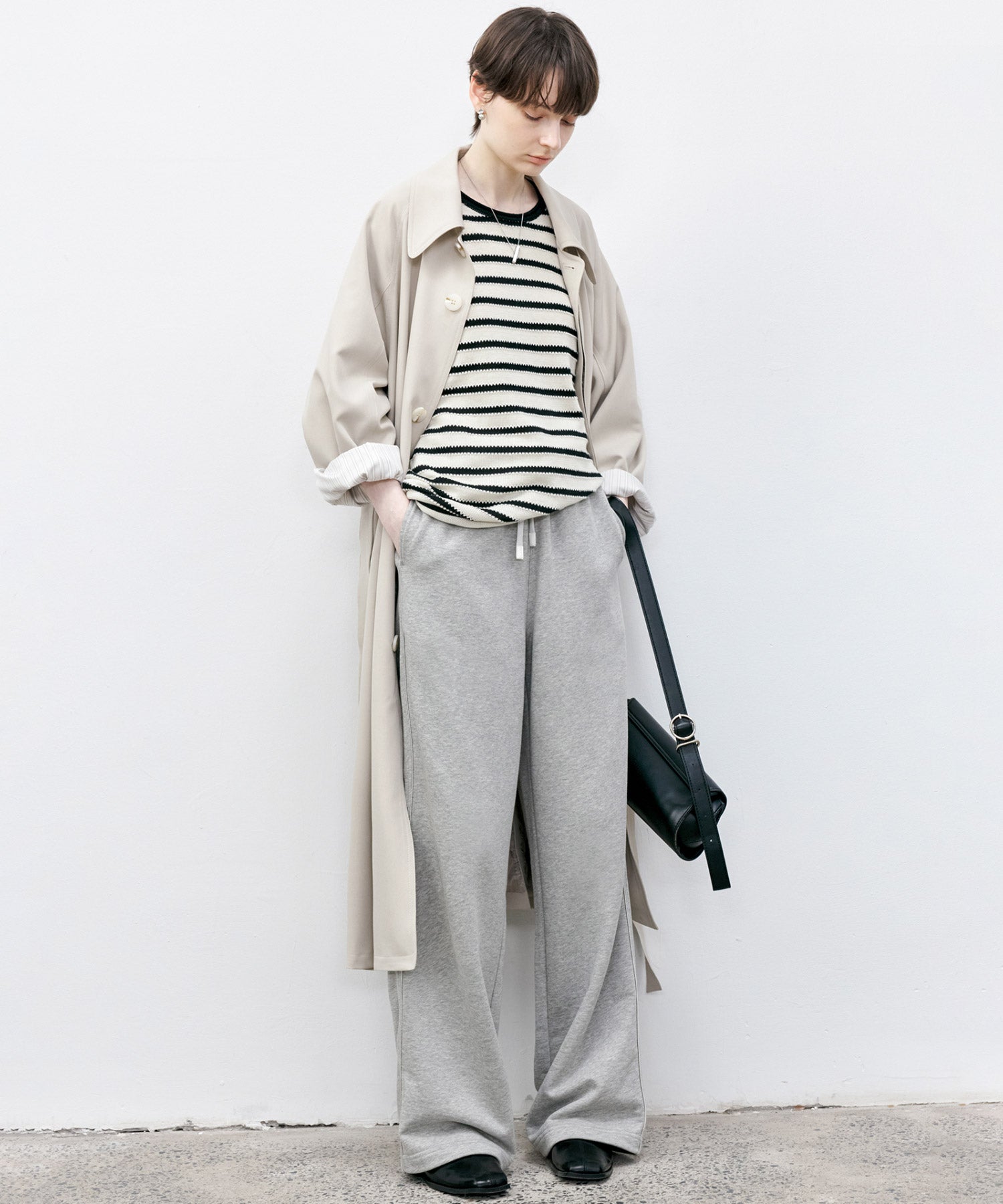 Textured Stripe Panel Knit Sweater