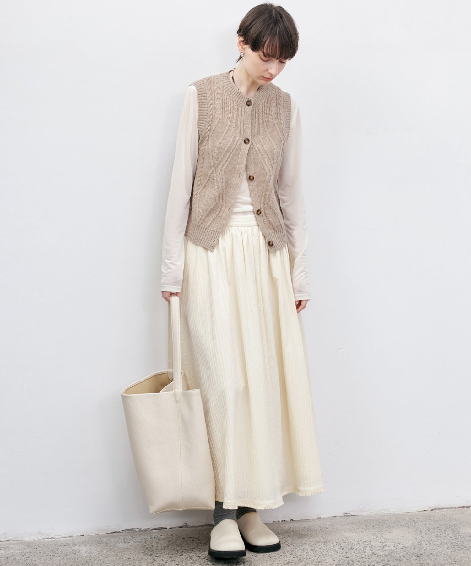 Wool Cable-Knit Vest