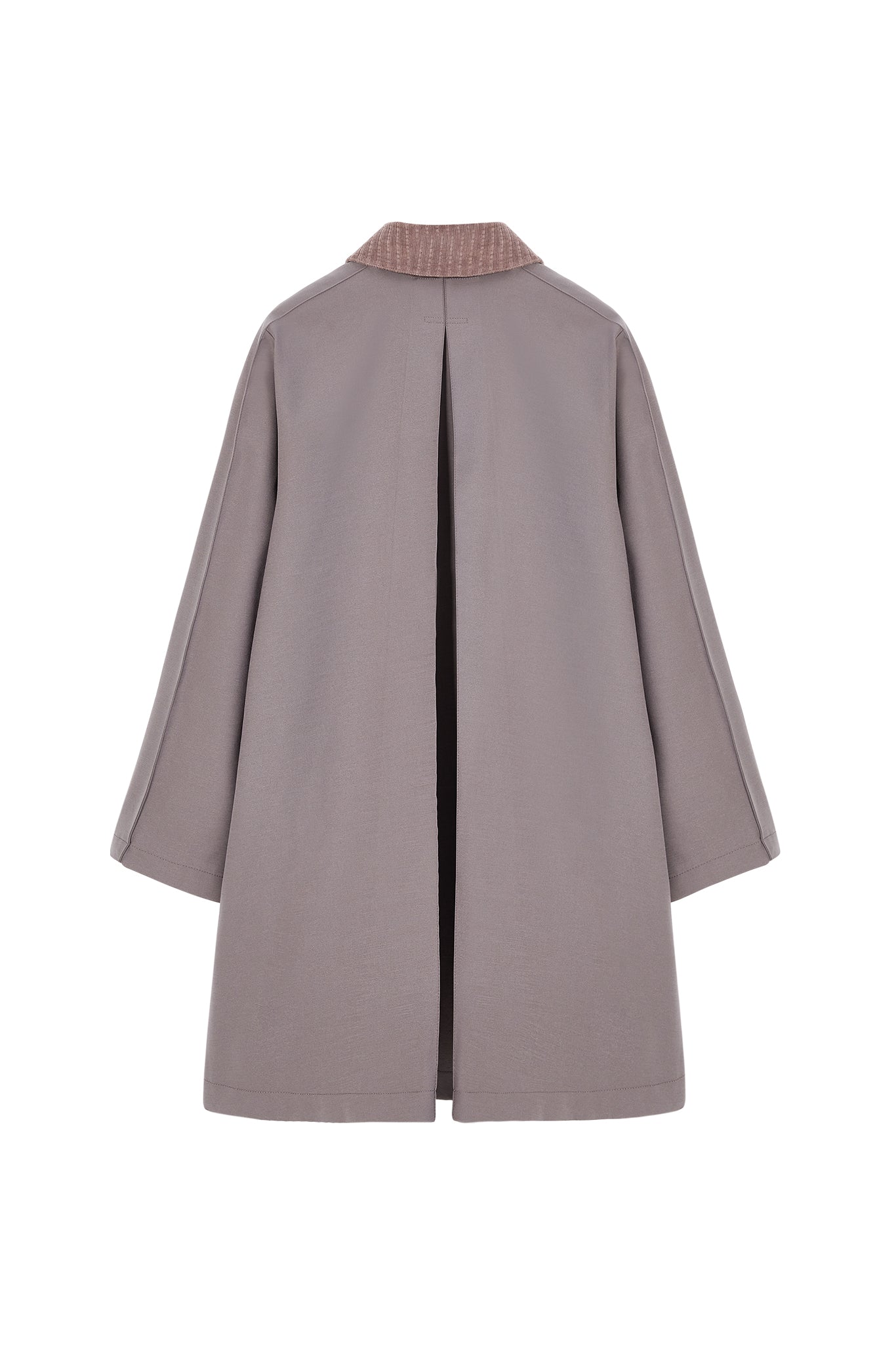 Oversized Corduroy Color-Block Long Coat