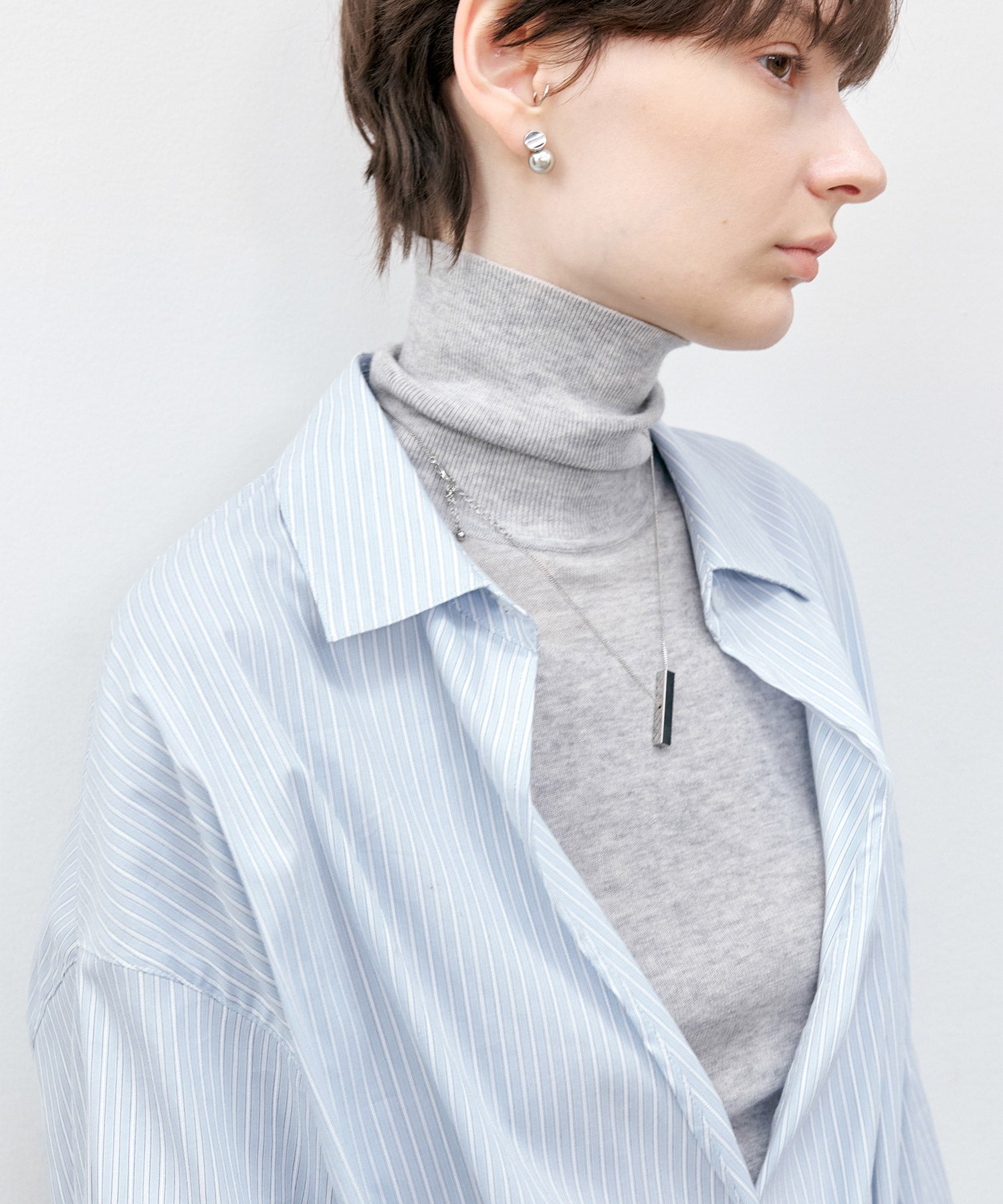 Contrast Panel Turtleneck Top