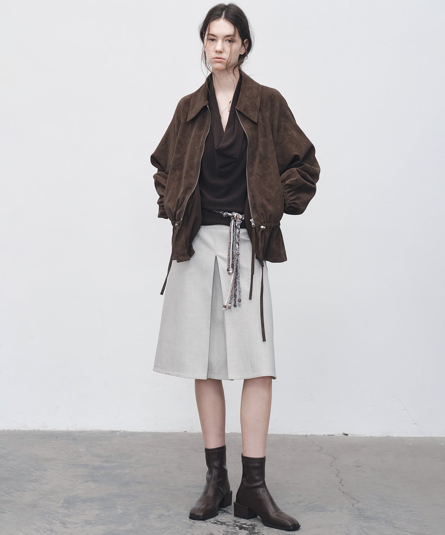 Drawstring-Waist Casual Jacket