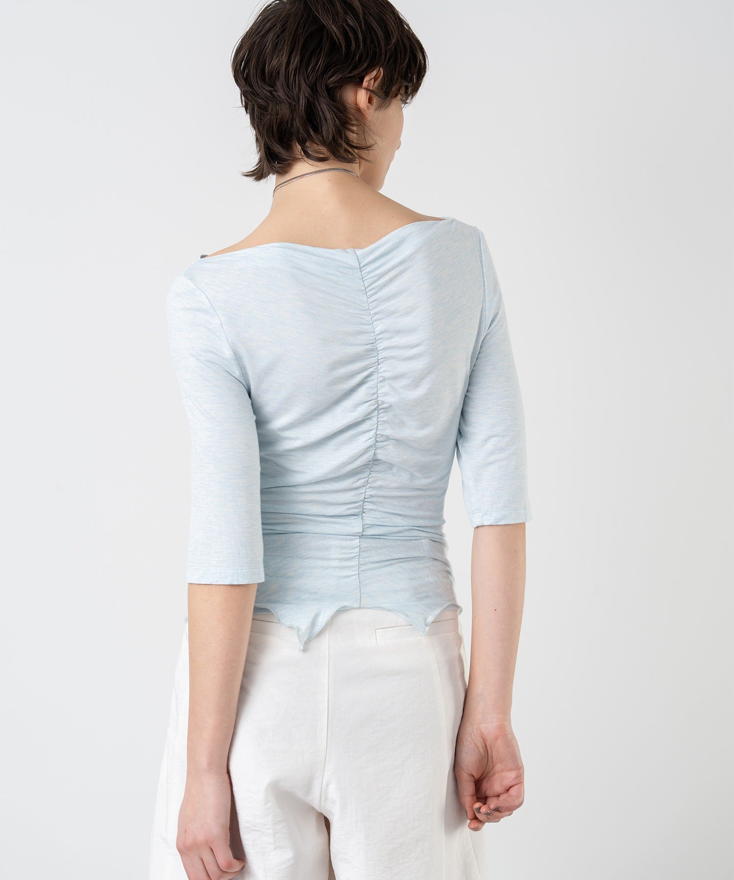 Ruffle-Draped Knit Cutsew Tee