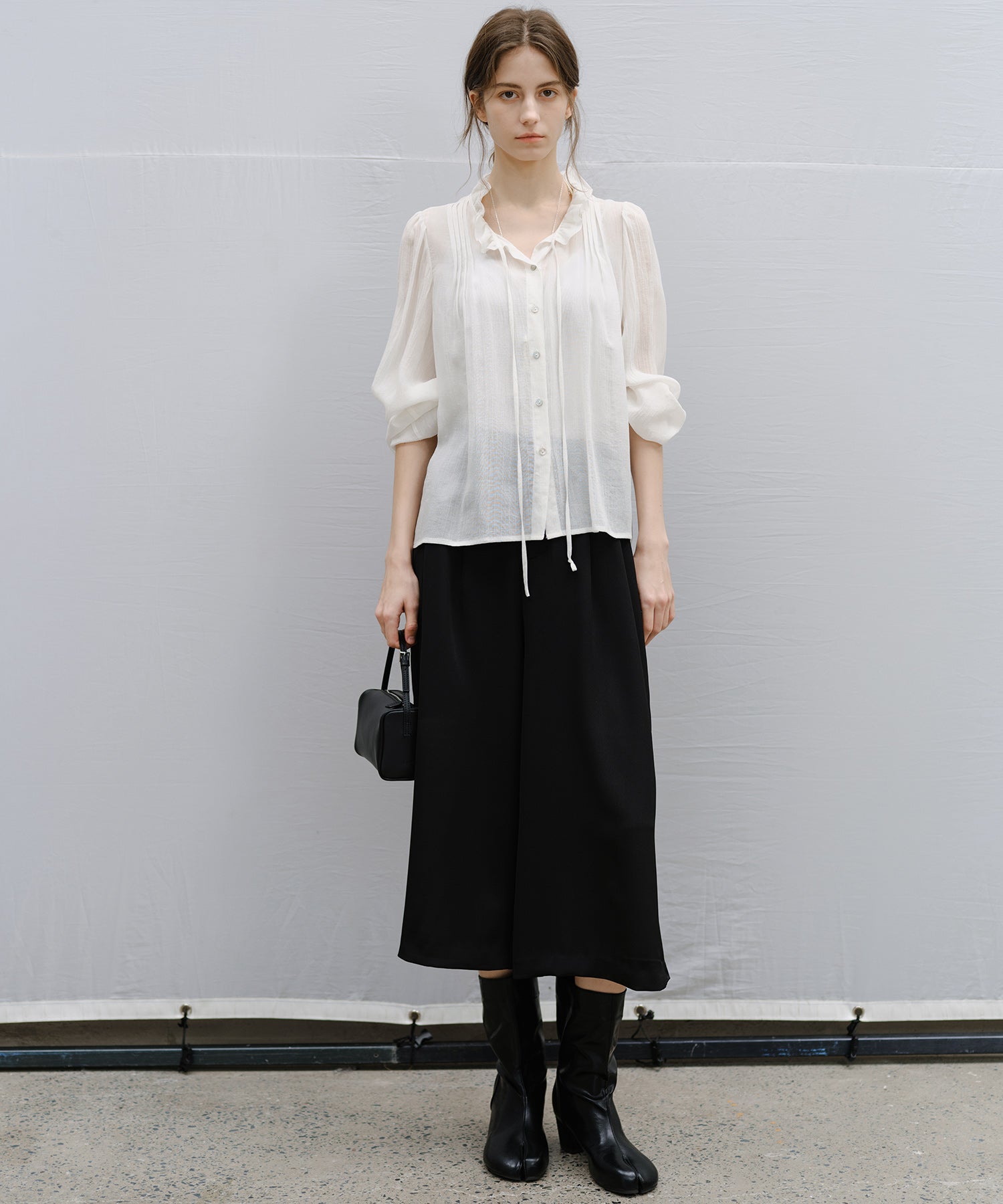 Wide-Leg Culotte Slacks