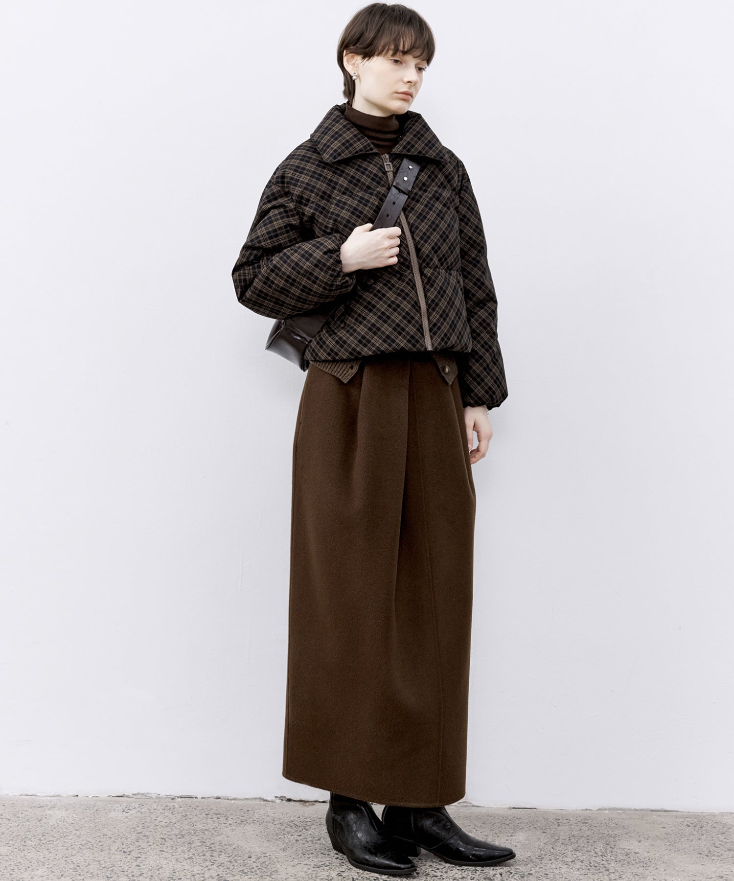 Check Pattern Down Coat