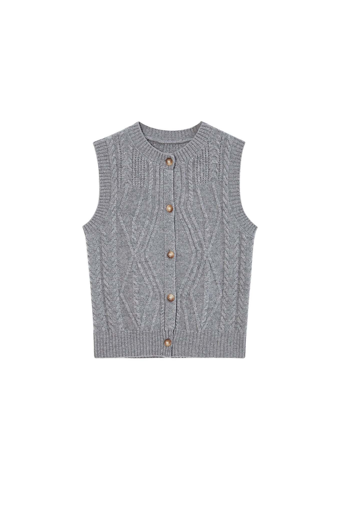 Wool Cable-Knit Vest