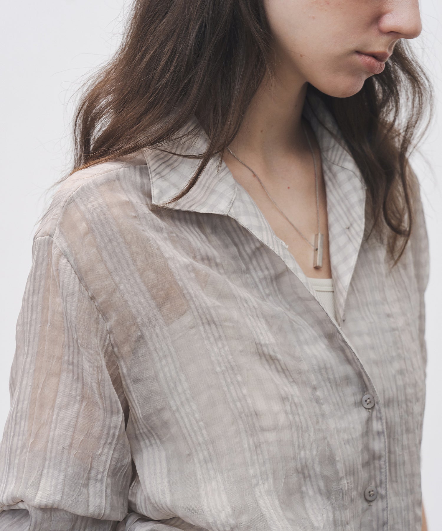Drawstring Crinkled Check Shirt Jacket – Oversized Fit
