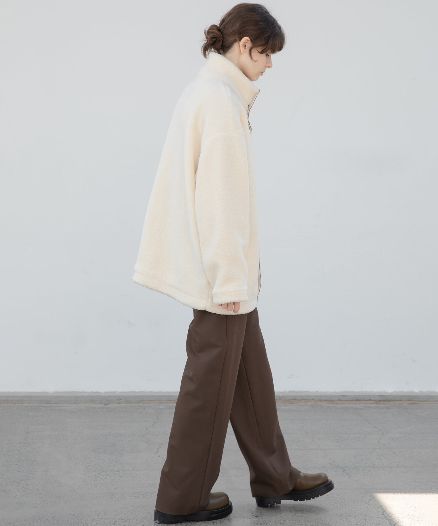 Center Line Knit Soft Boa Jacket