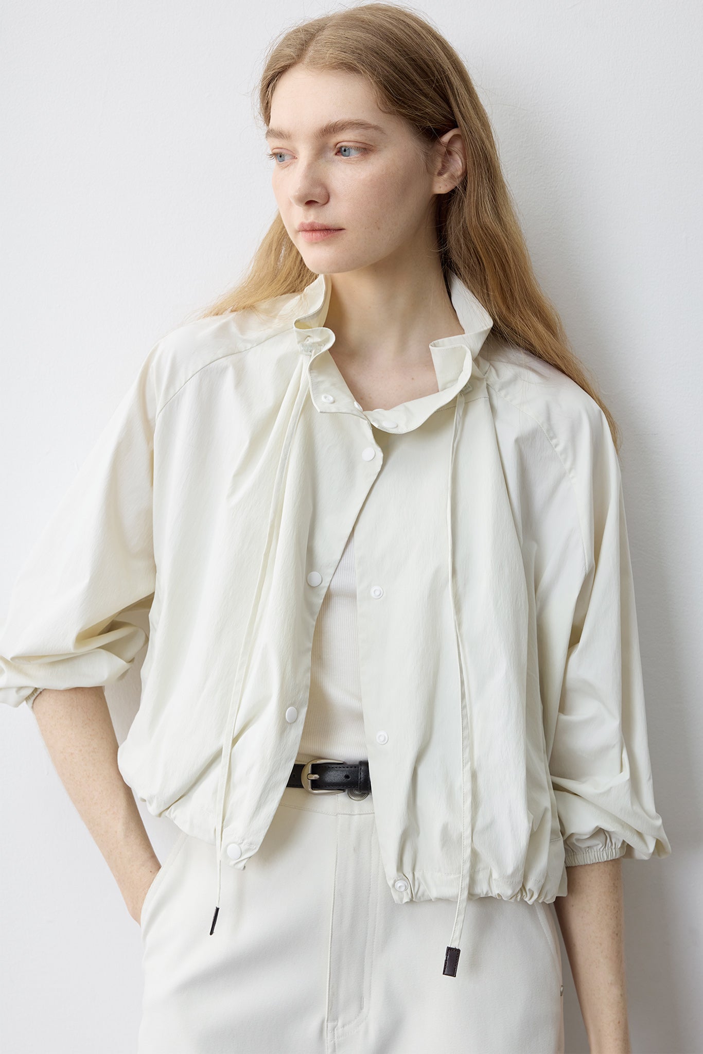 UV Protection Drawstring Light Blouson