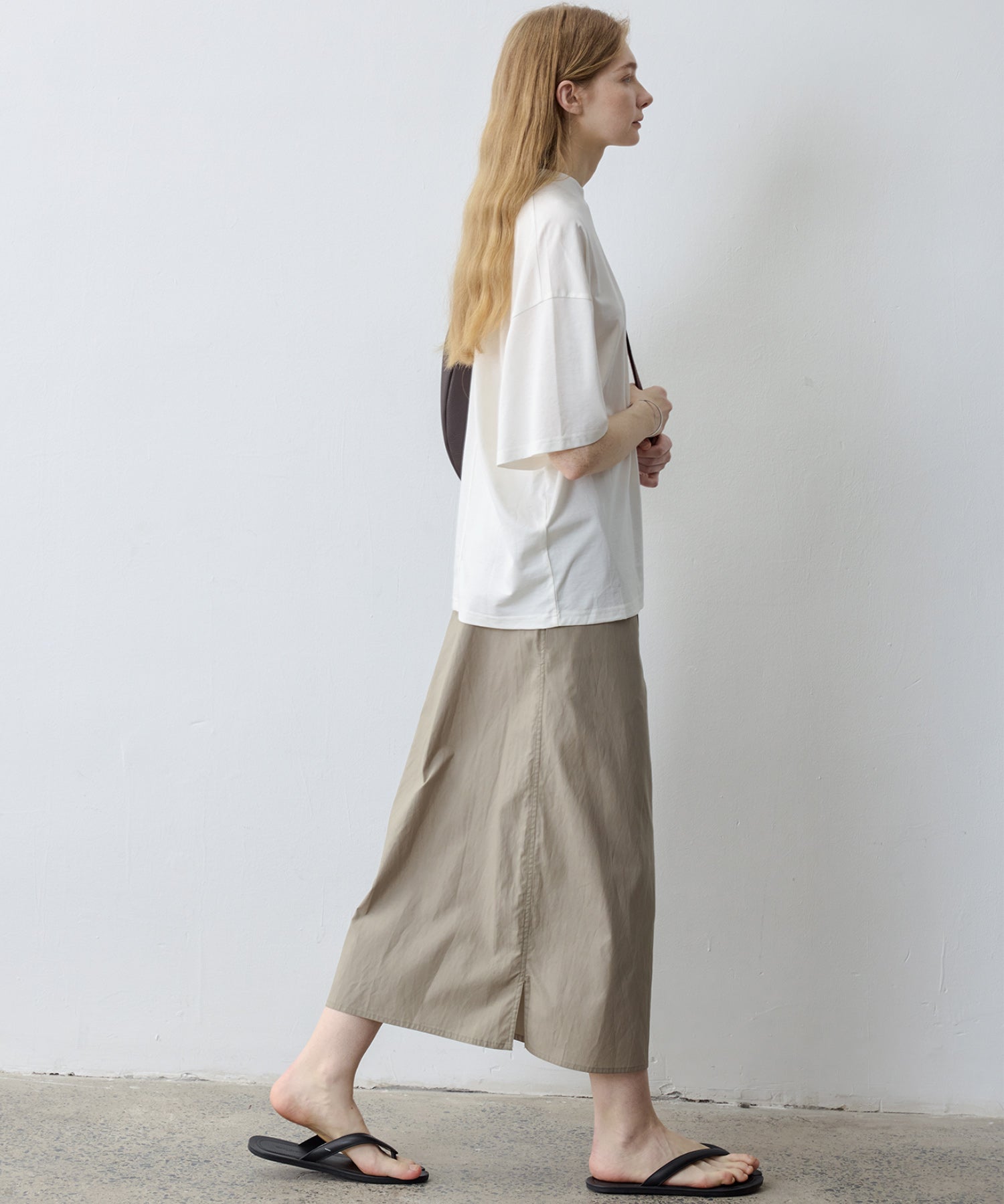 Oversize Contrast Sheer Docking T-Shirt/Tops