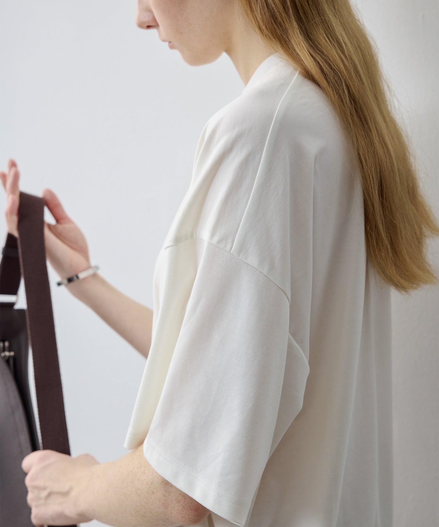 Oversize Contrast Sheer Docking T-Shirt/Tops