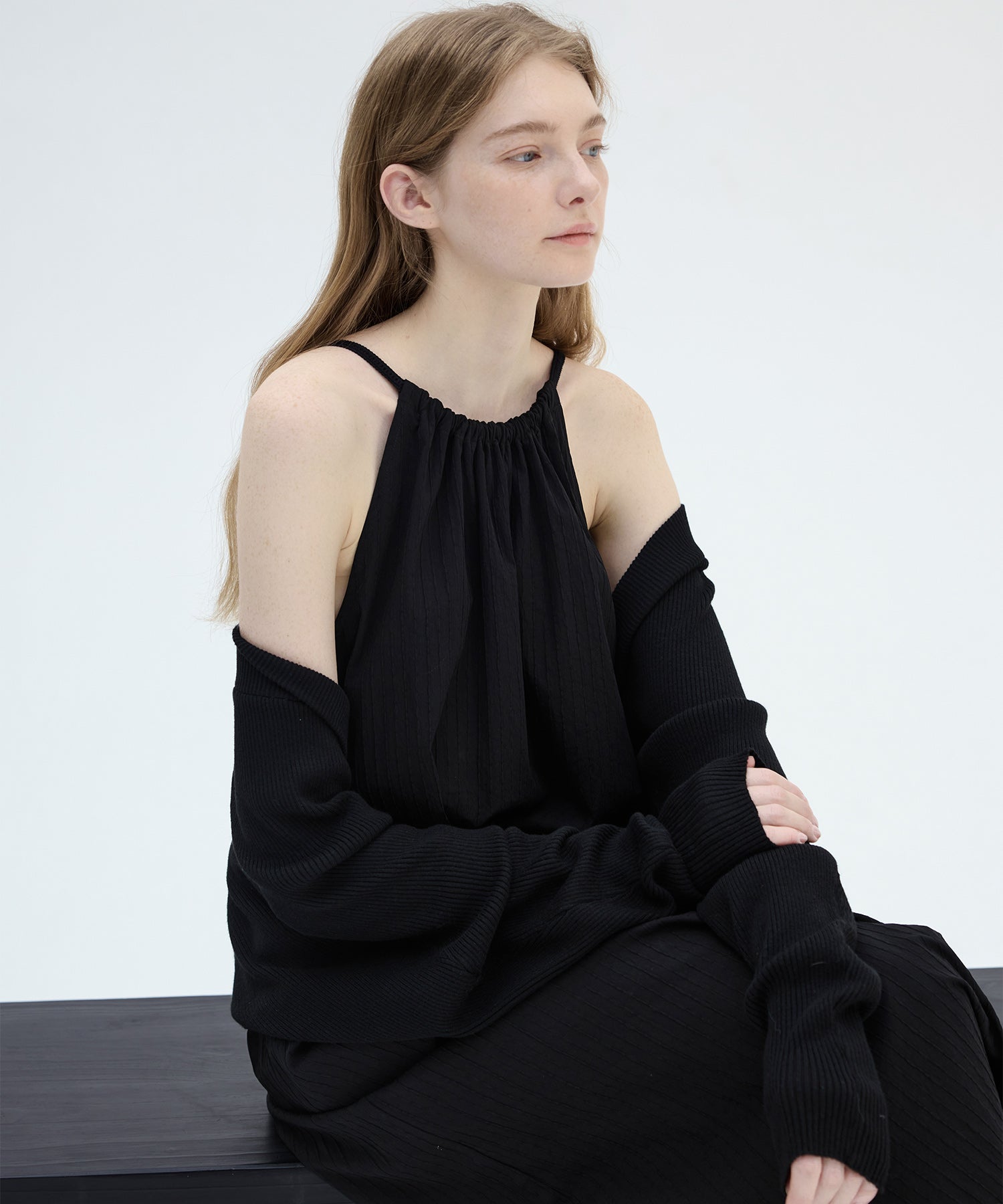 Fringe Hem Halter Neck Camisole Dress