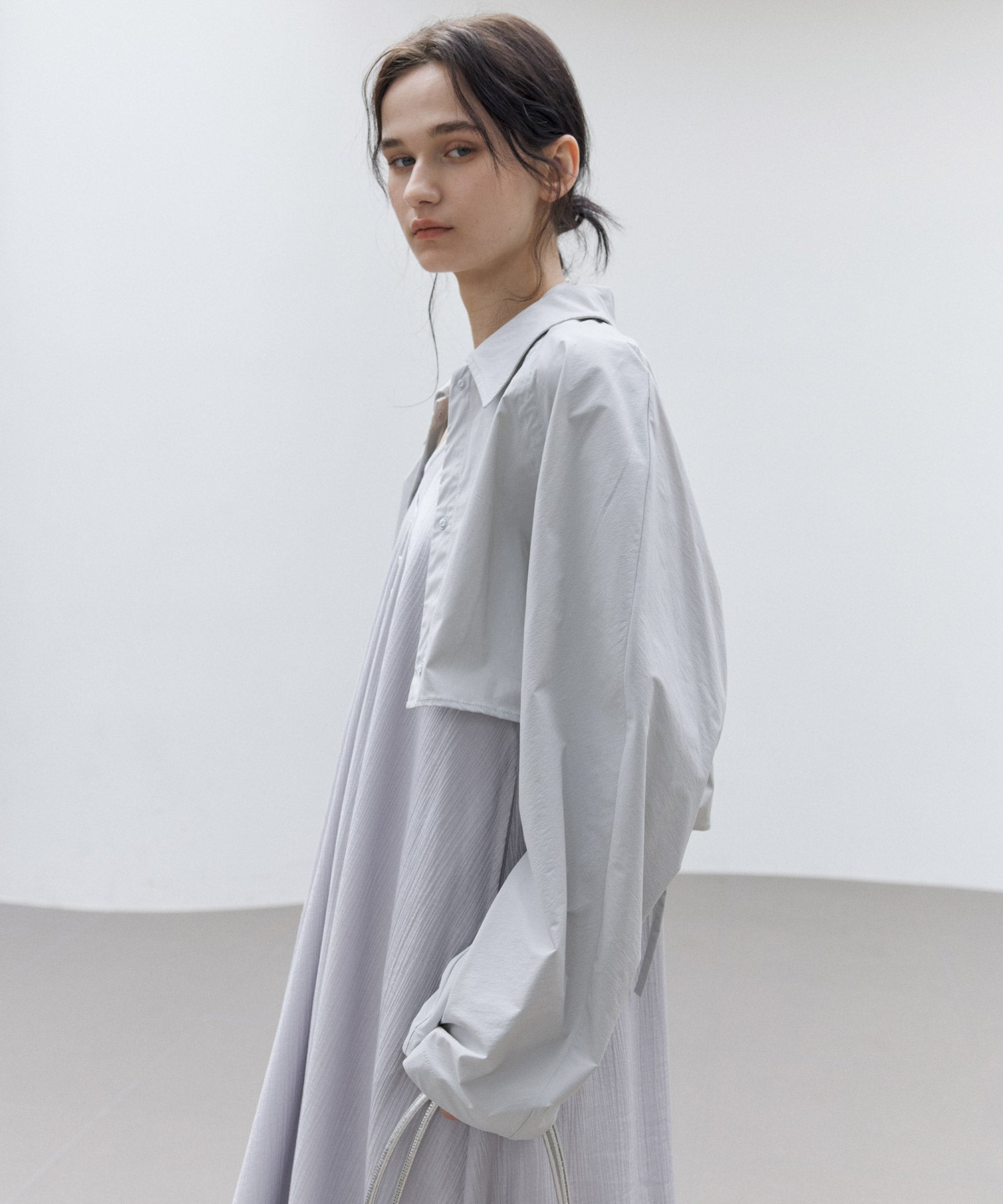 UPF50+ Cropped UV Shirt Jacket with Back Drawstring