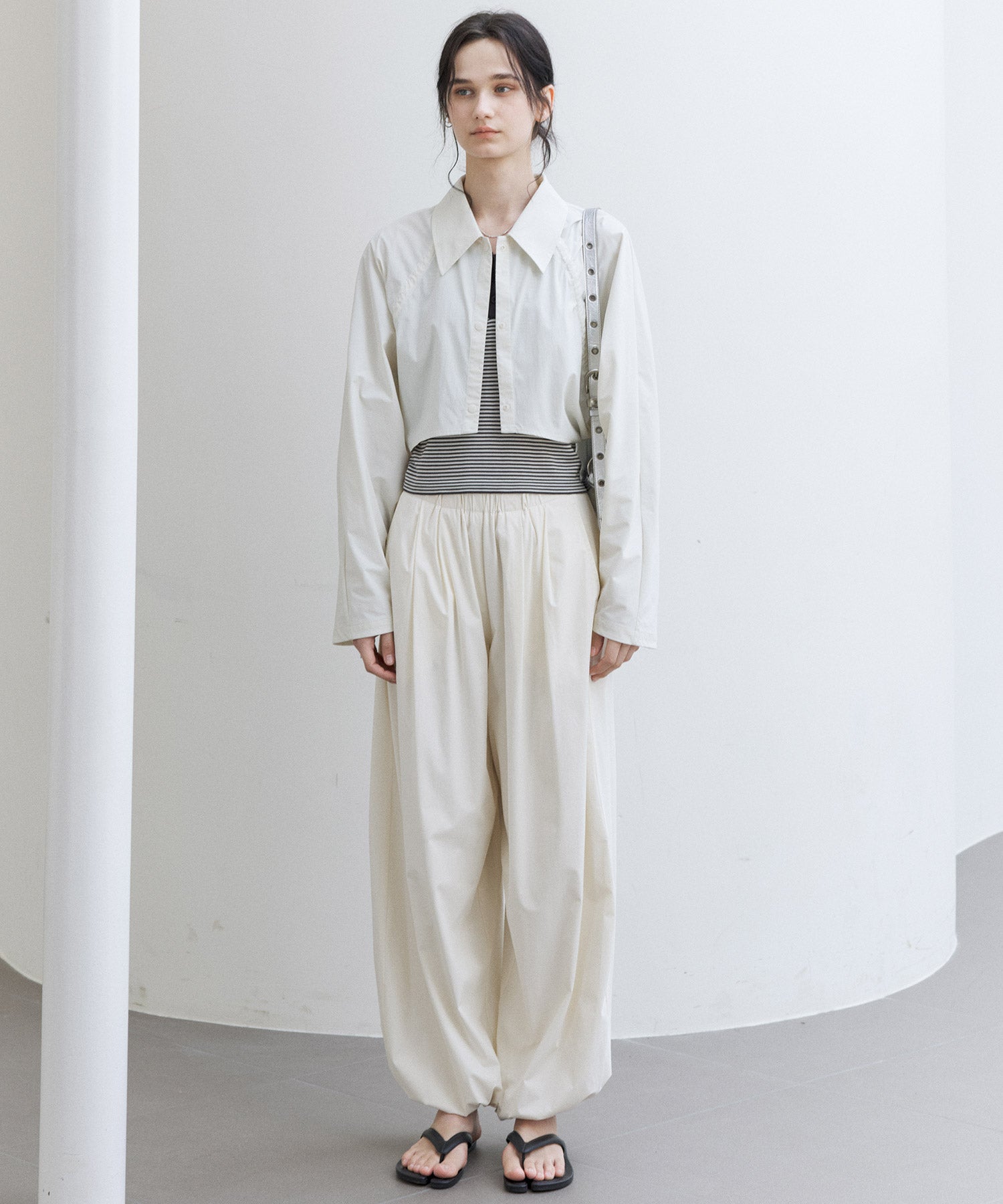 UV-blocking Back Drawstring Gather Cropped Light Jacket