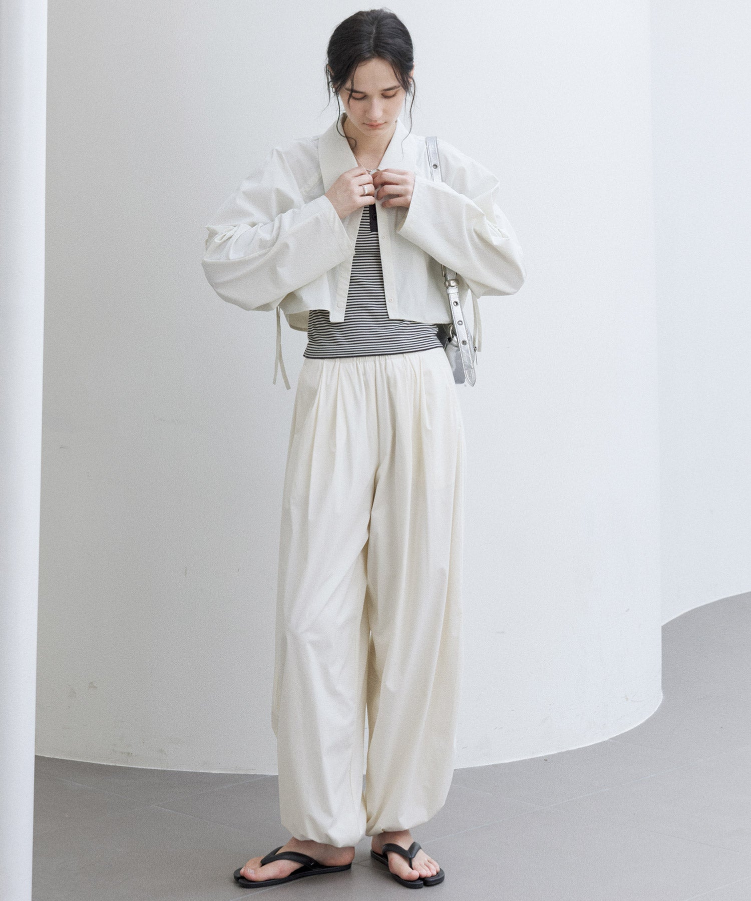 UV-blocking Back Drawstring Gather Cropped Light Jacket