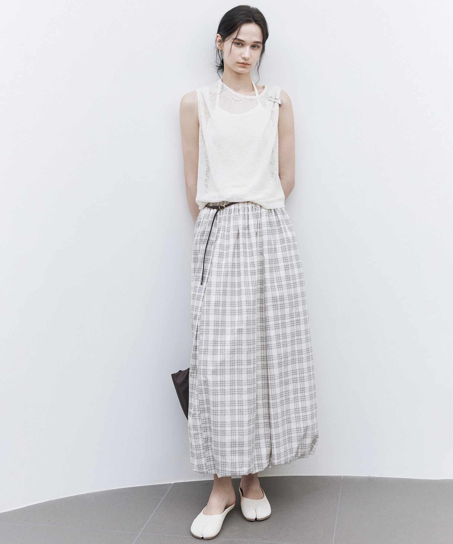 Asymmetric Neck Sheer Sleeveless tops – Relaxed Fit