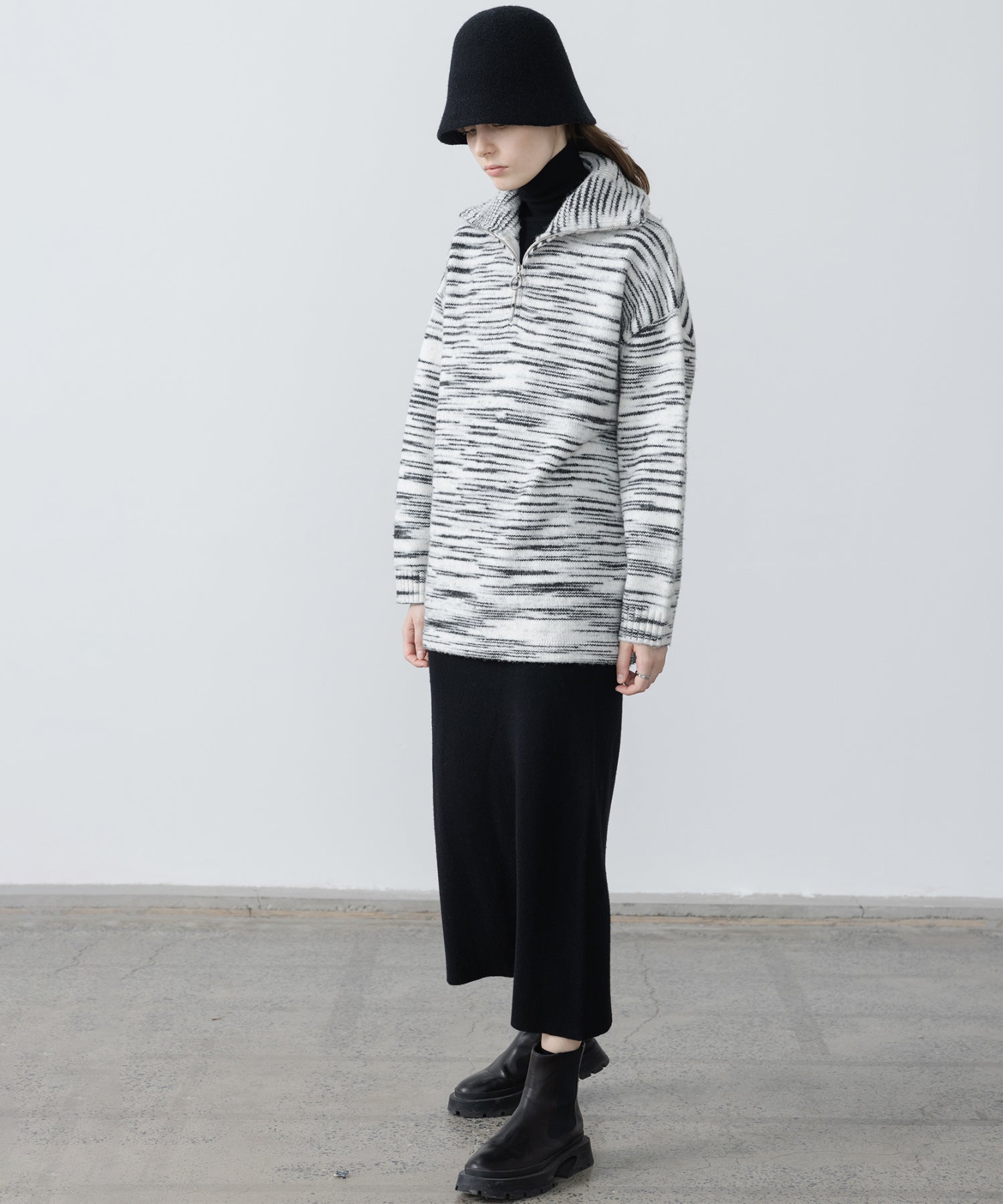 Half-Zip Oversized Polo Knit Pullover
