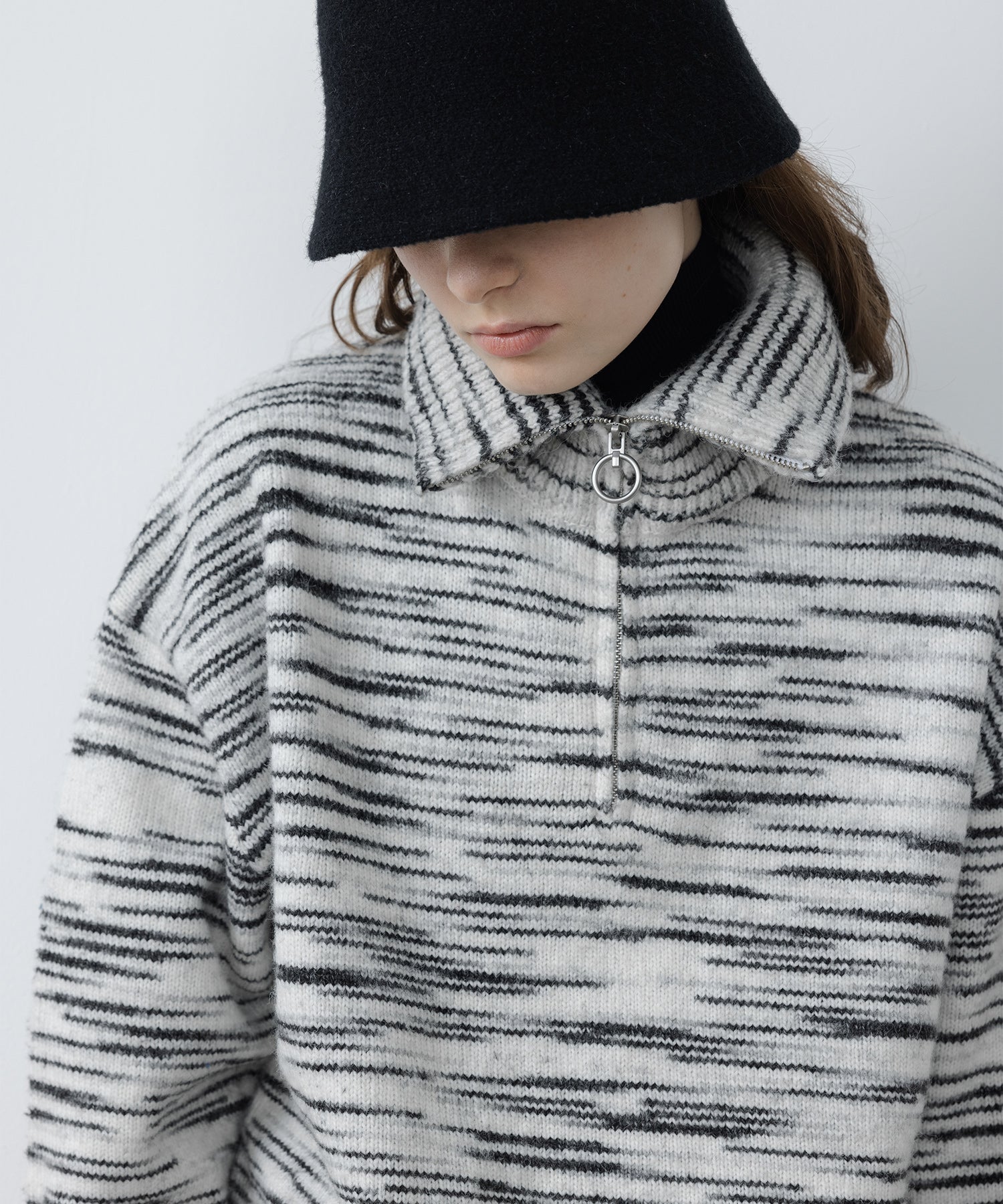 Half-Zip Oversized Polo Knit Pullover