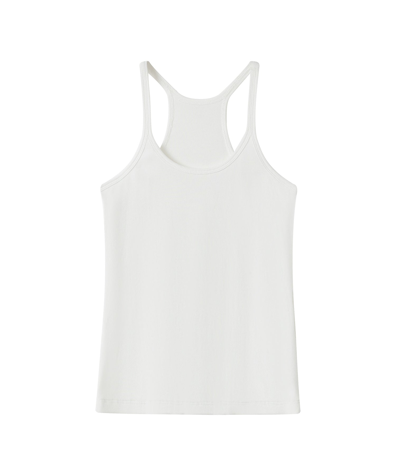 Stretch Ribbed U-Neck Tank Top