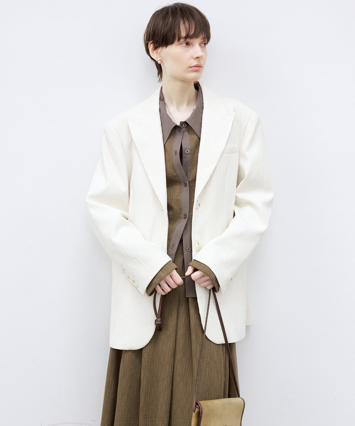 Textured Oversized Tailored Jacket