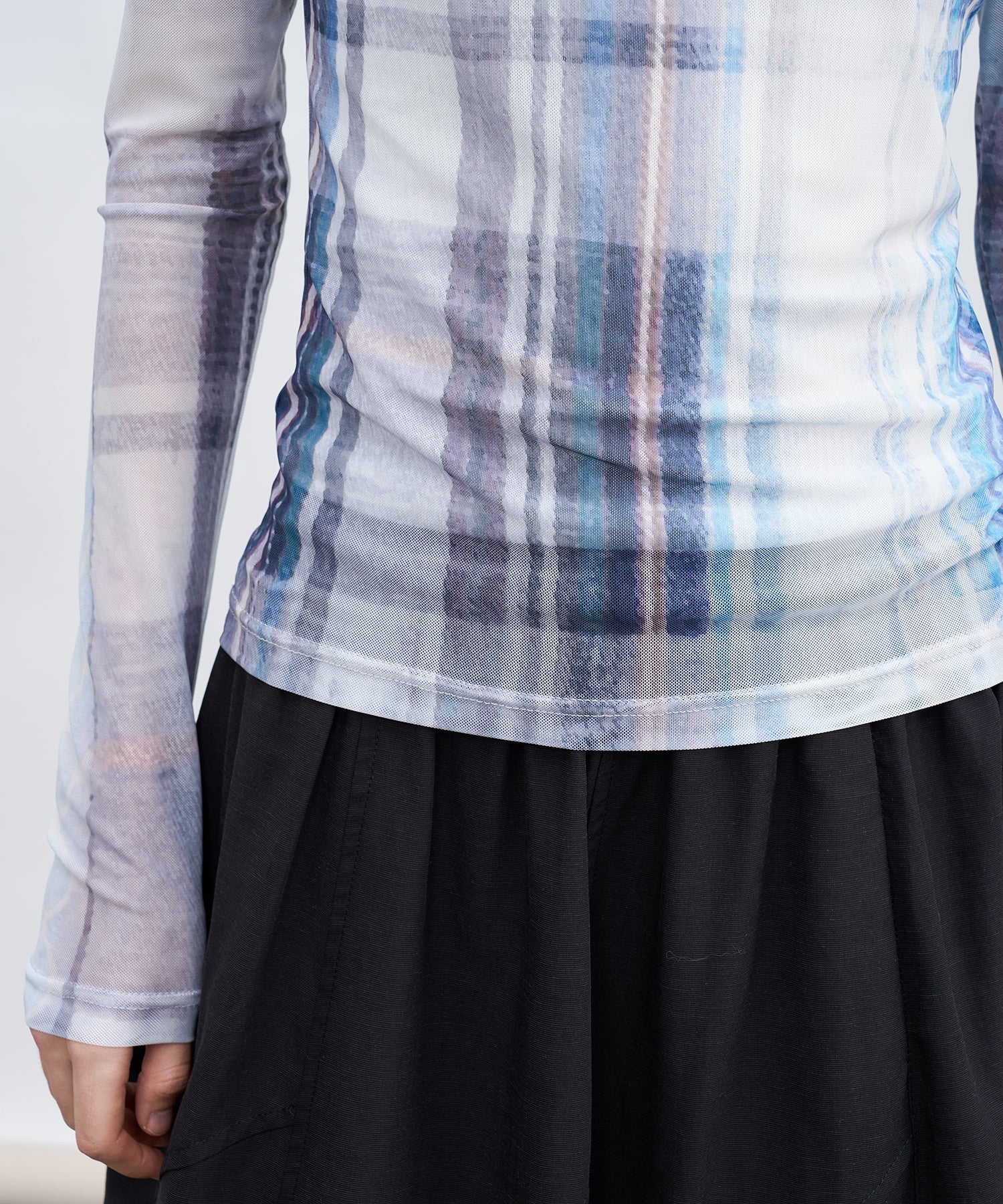 Art Print Sheer Top