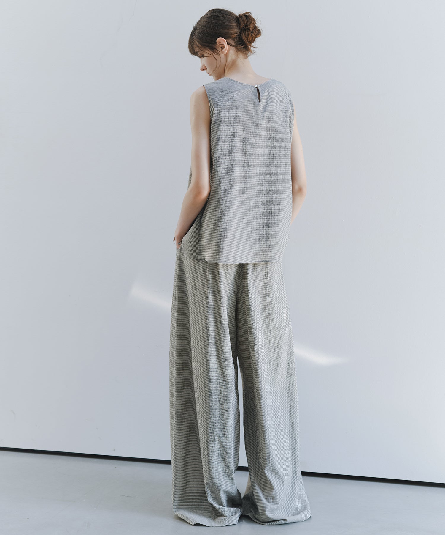 「7月上旬~中旬出荷」Textured Wide Easy Pants