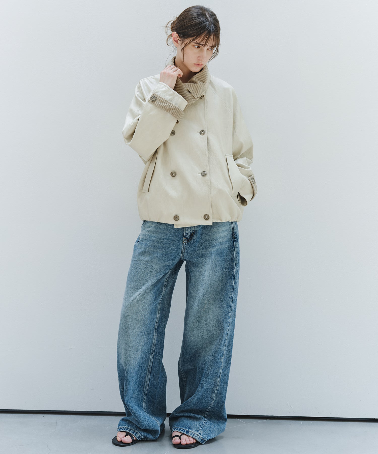 「9月下旬出荷予定」Washed Wide Straight Denim Pants