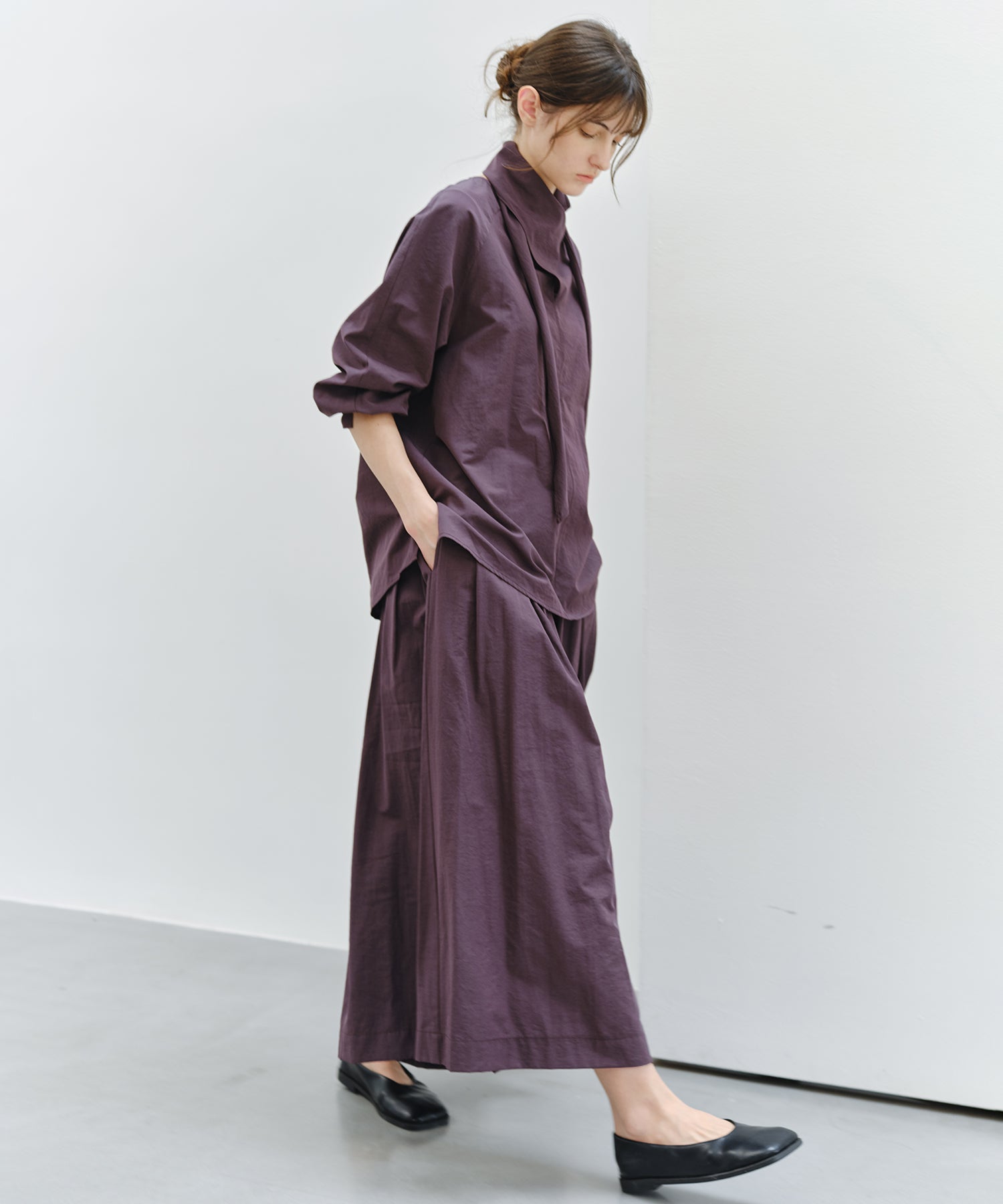 「9月下旬出荷予定」Matte Tuck Wide Skants