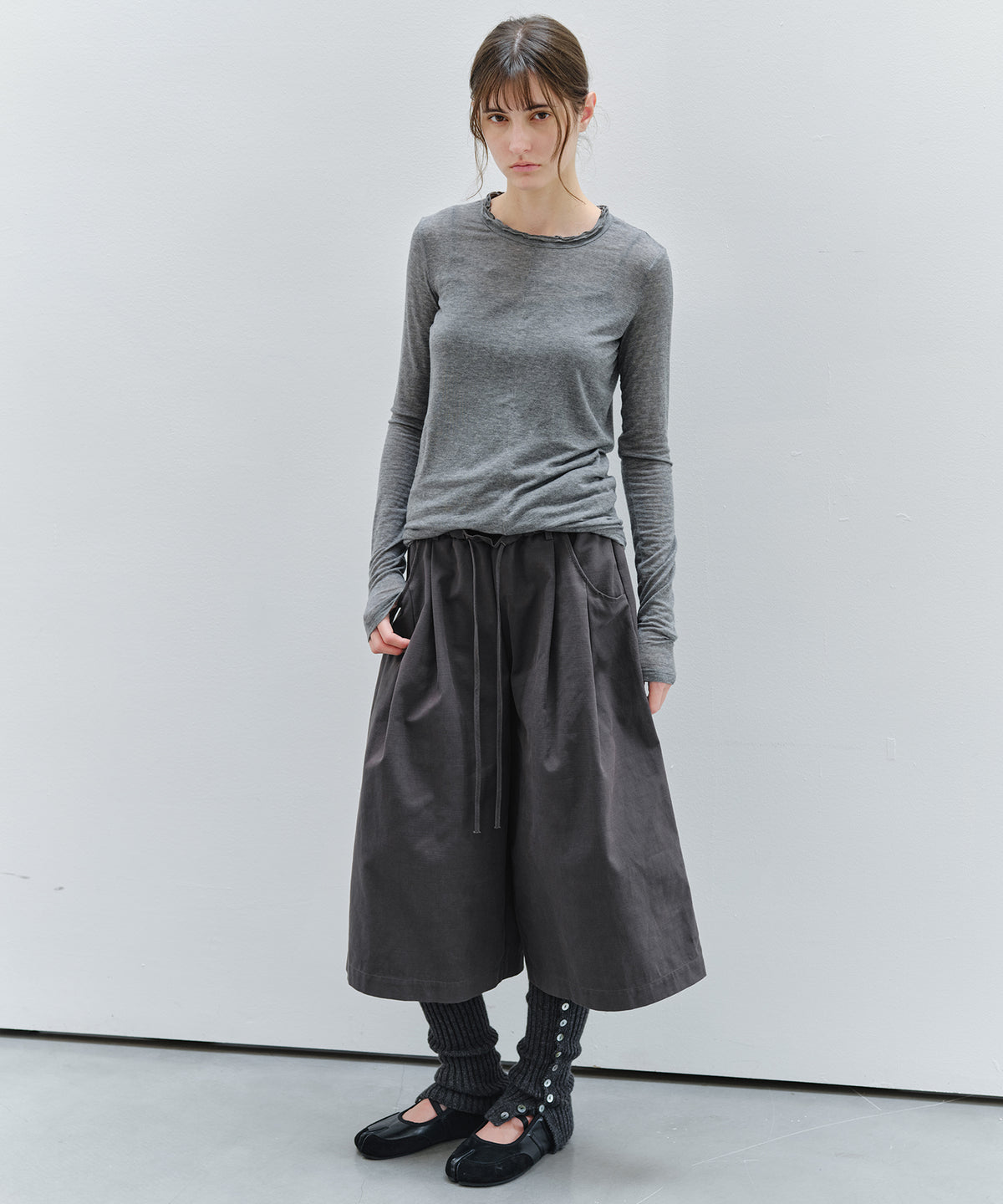 Button Detail Ribbed Knit Leg Warmers