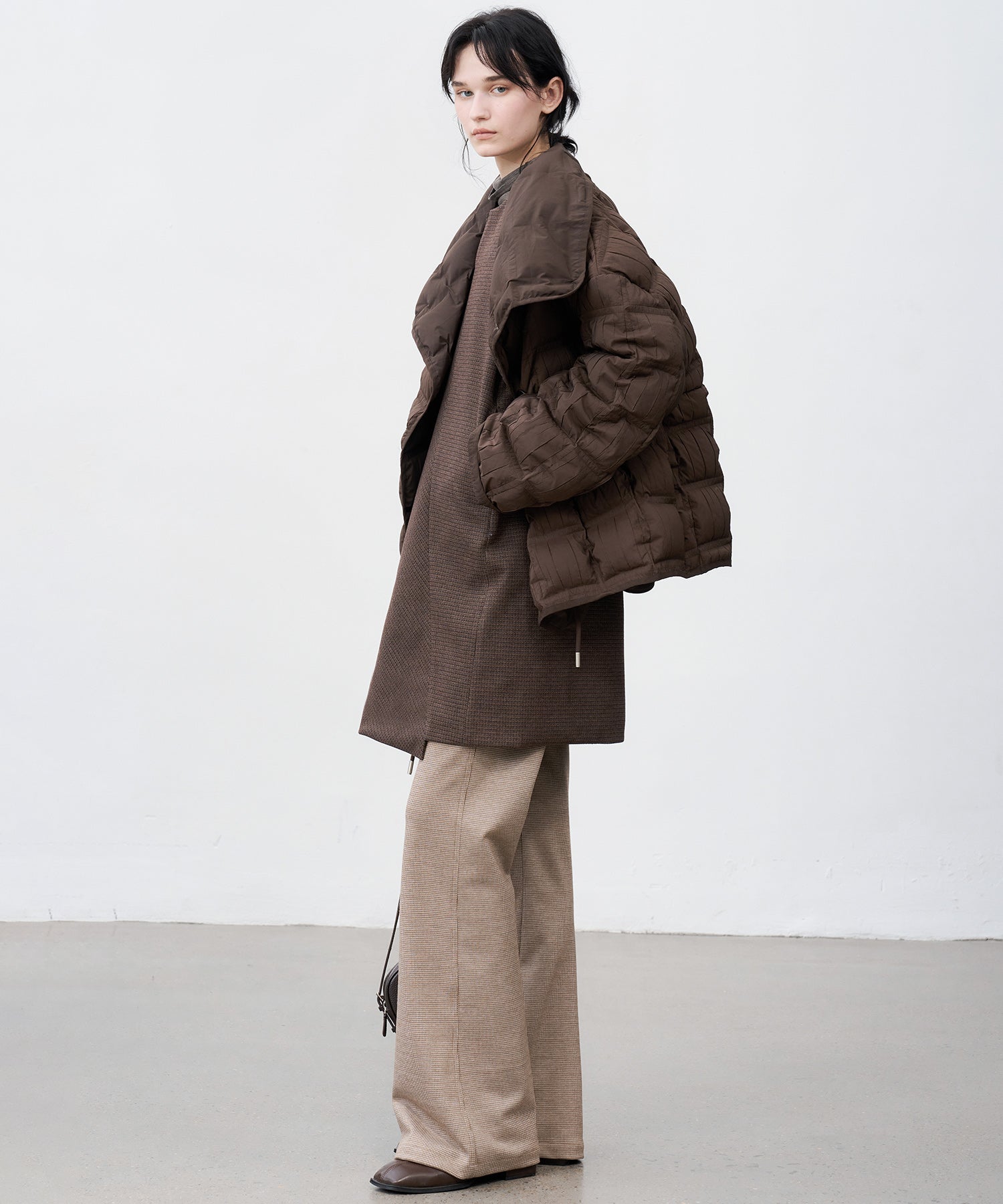 Crinkled Stand Collar Down Jacket