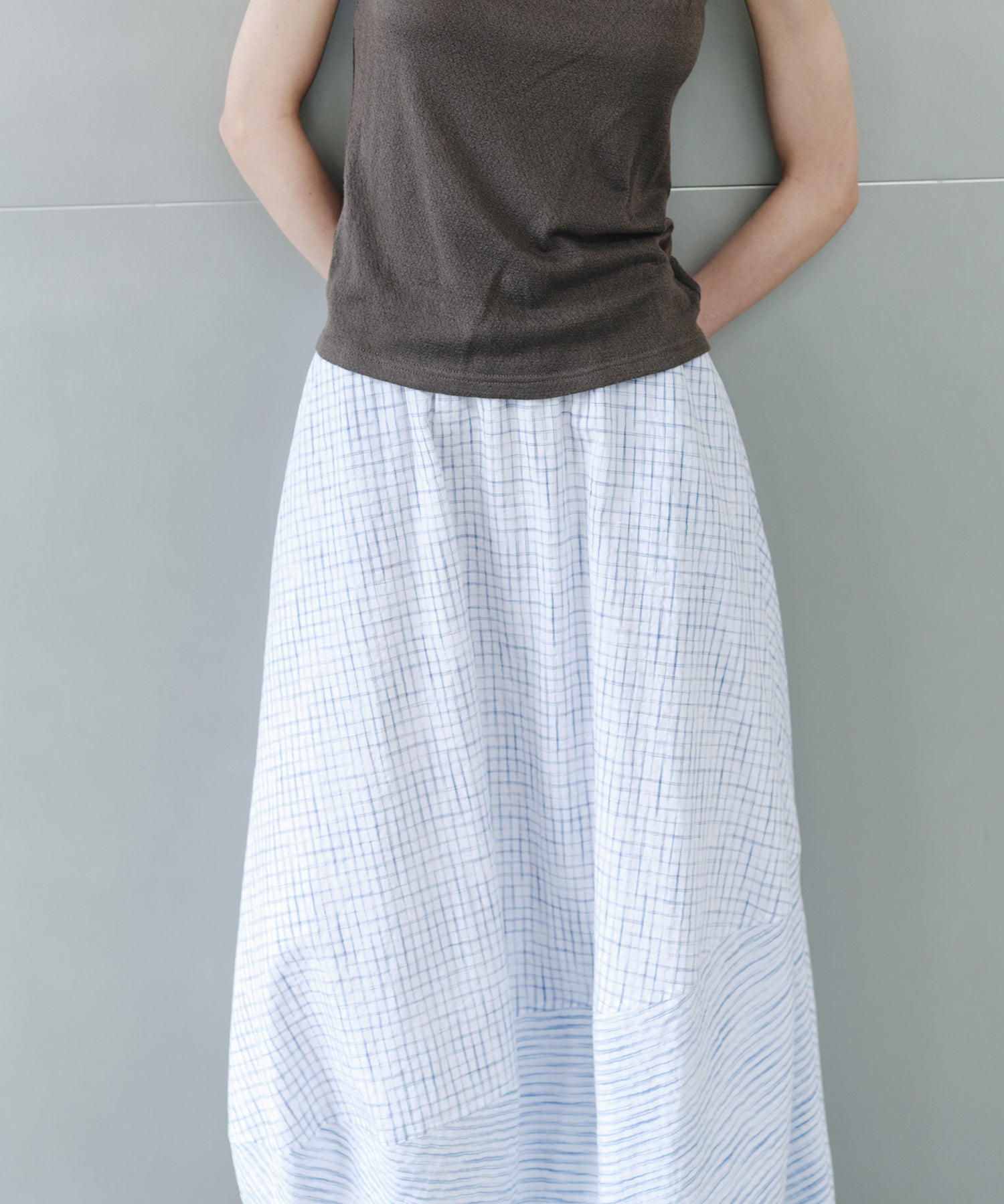 텍스처 믹스 벌룬 스커트