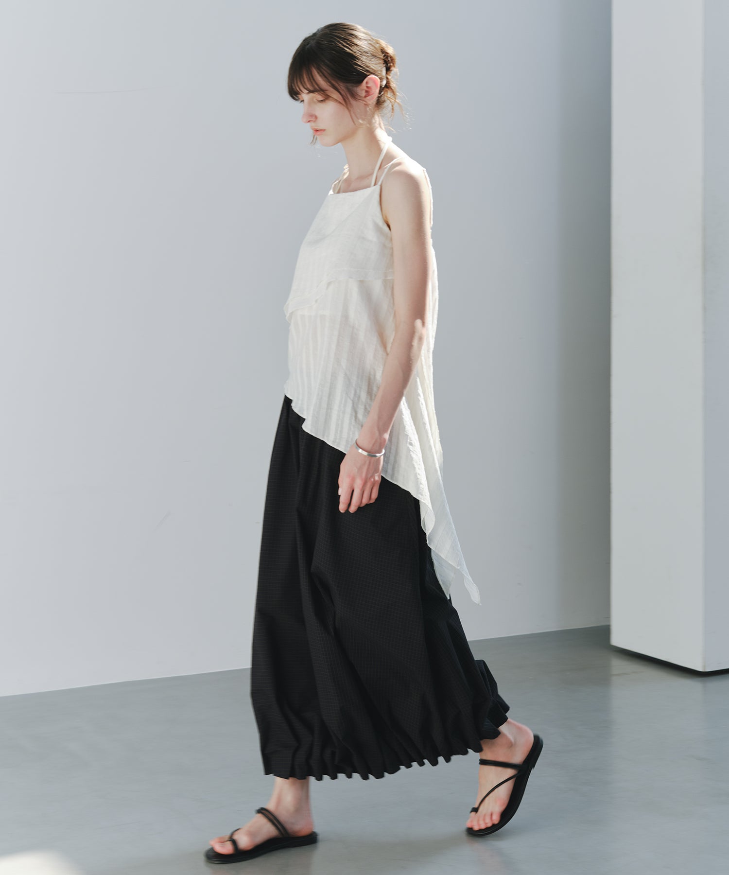 「7月上旬~中旬出荷」Tucked Balloon Hem Maxi Skirt