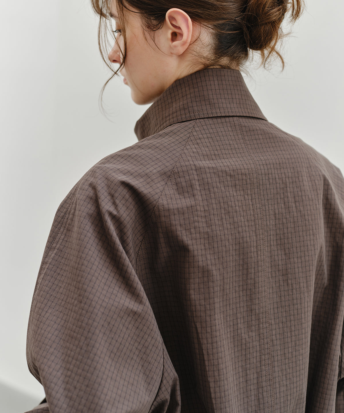 「2월 하순~3월 상순 출하」Double-Breasted Check Cropped Jacket
