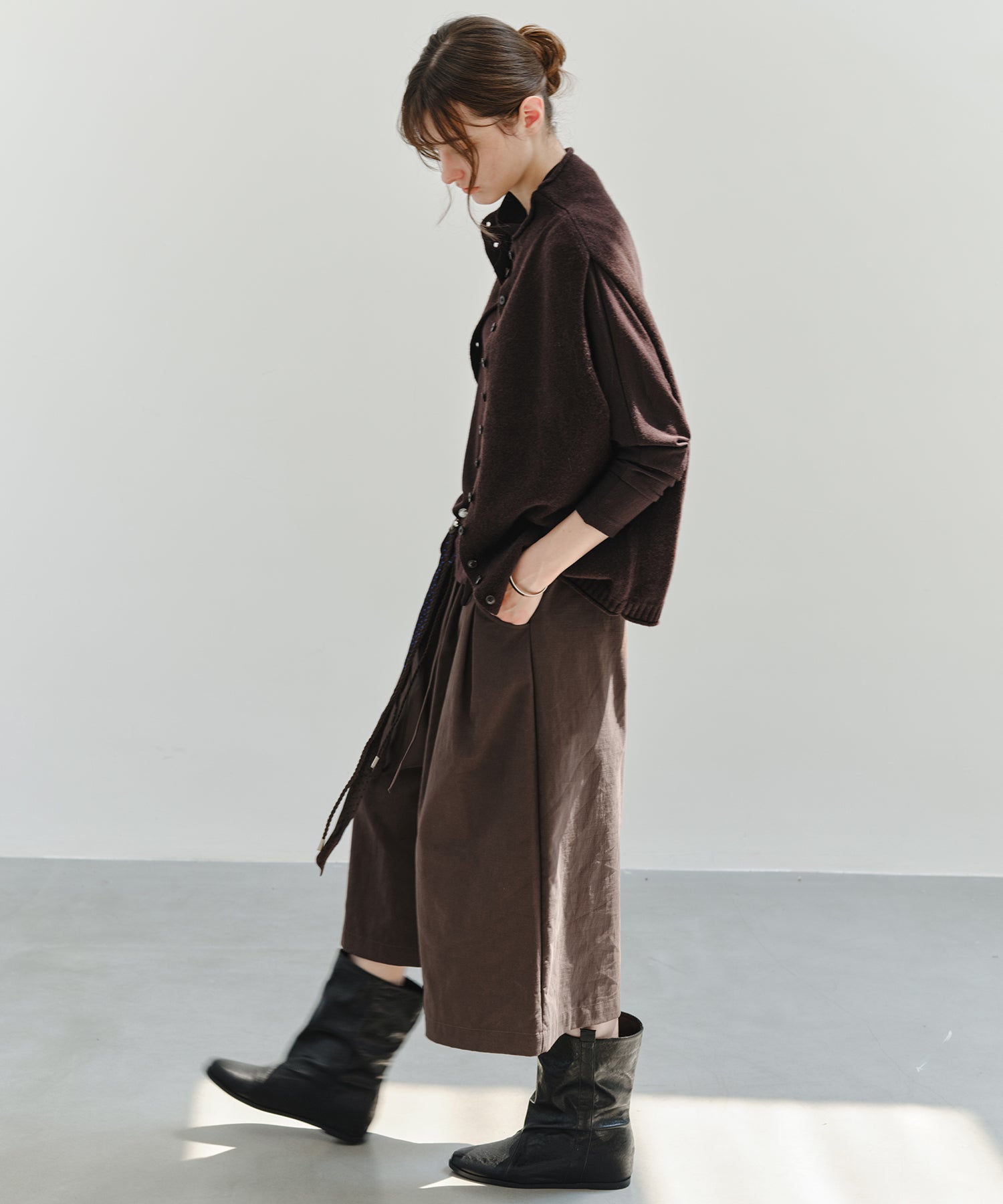 「9月下旬出荷予定」Drawstring Waist Wide Midi Pants