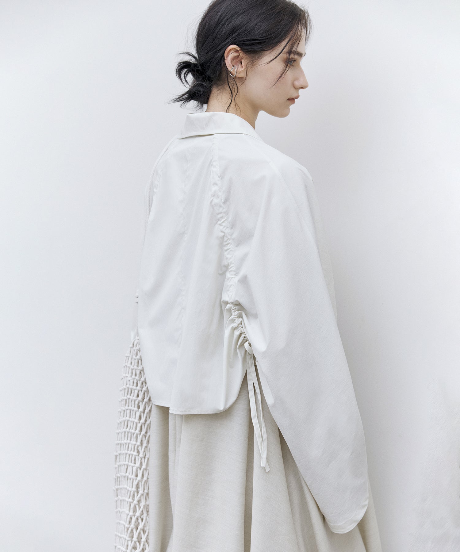 UPF50+ Cropped UV Shirt Jacket with Back Drawstring