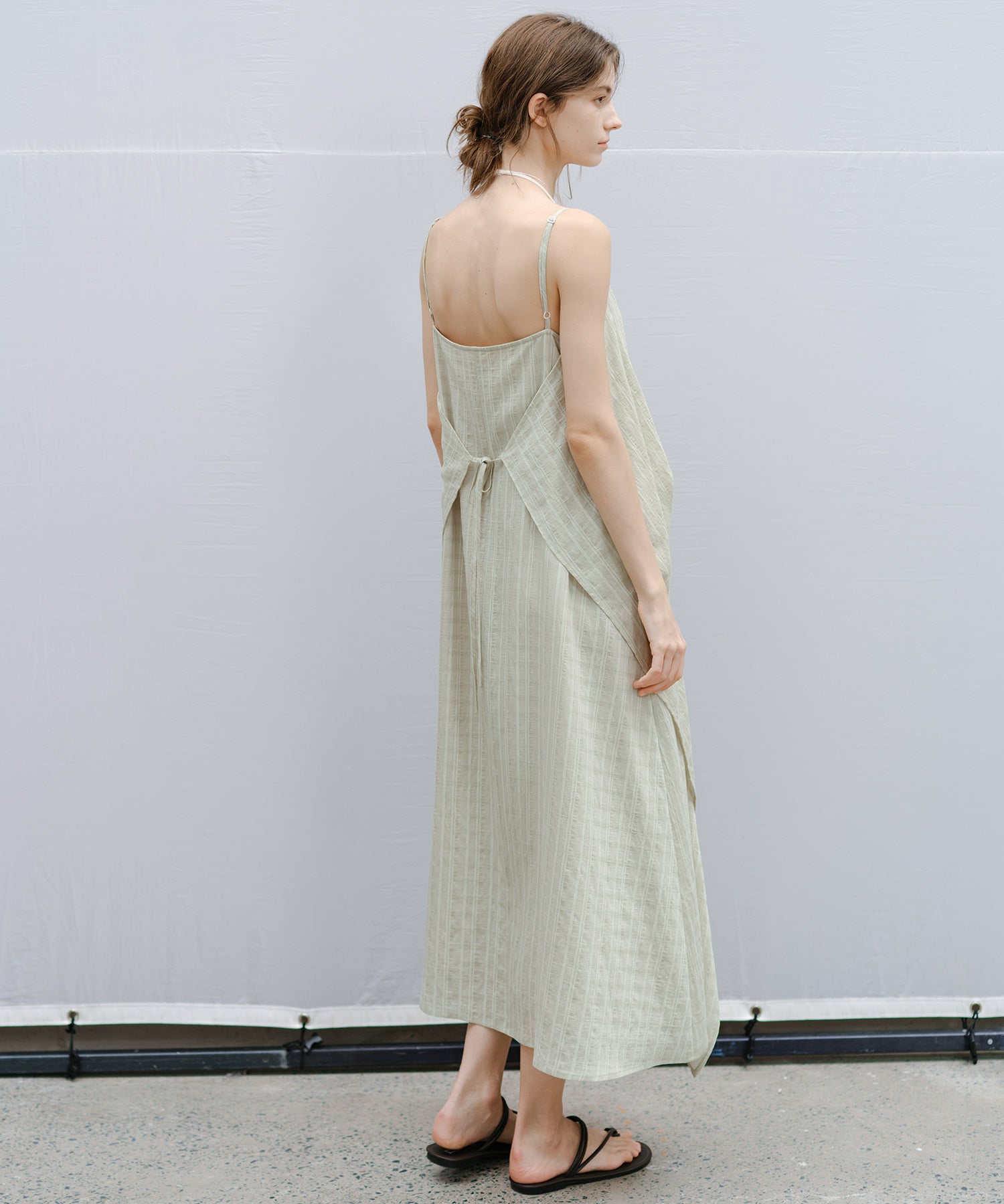 Textured Crepe Slip Dress