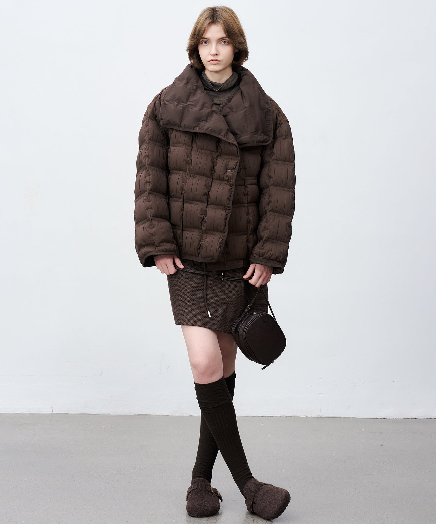 Jacquard Check Straight Jumper Dress