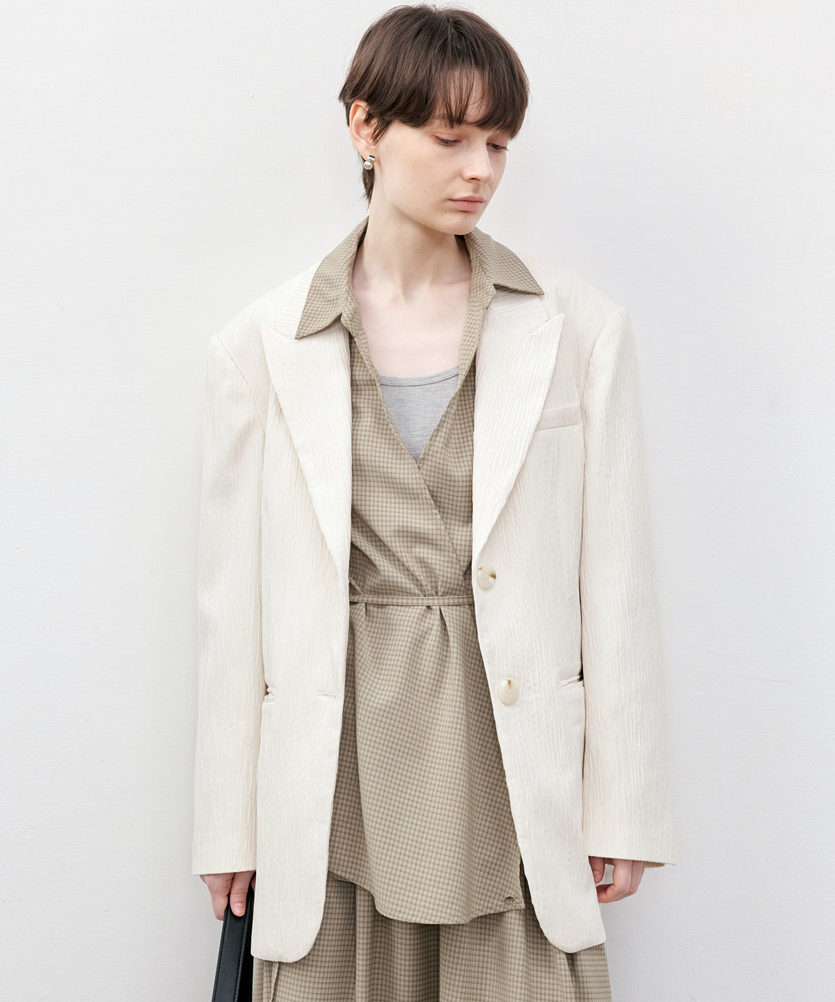 Wrap-Front Waist Tie Design Shirt