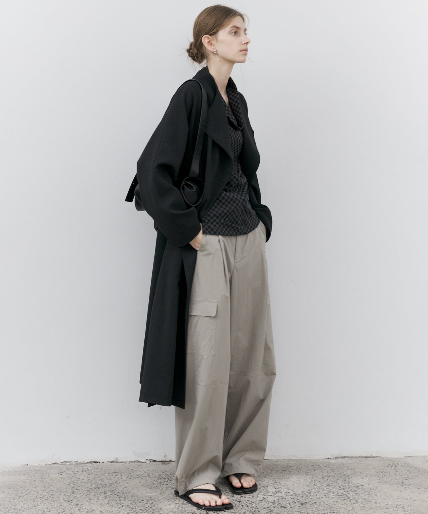 Asymmetric Collar Raglan Sleeve Long Coat
