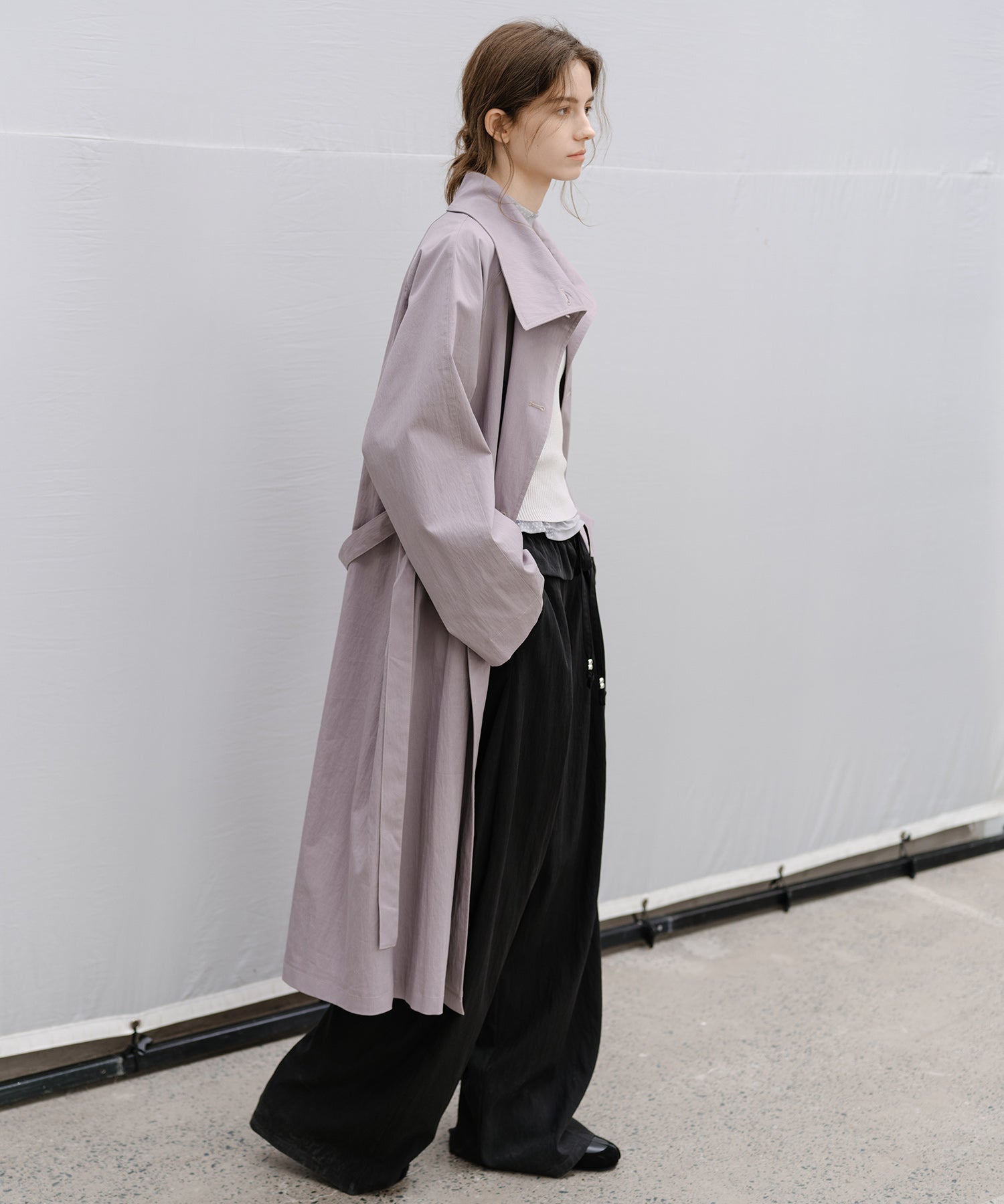 "Shipping from late February to early March" Curved Wide-Leg Drawstring Pants