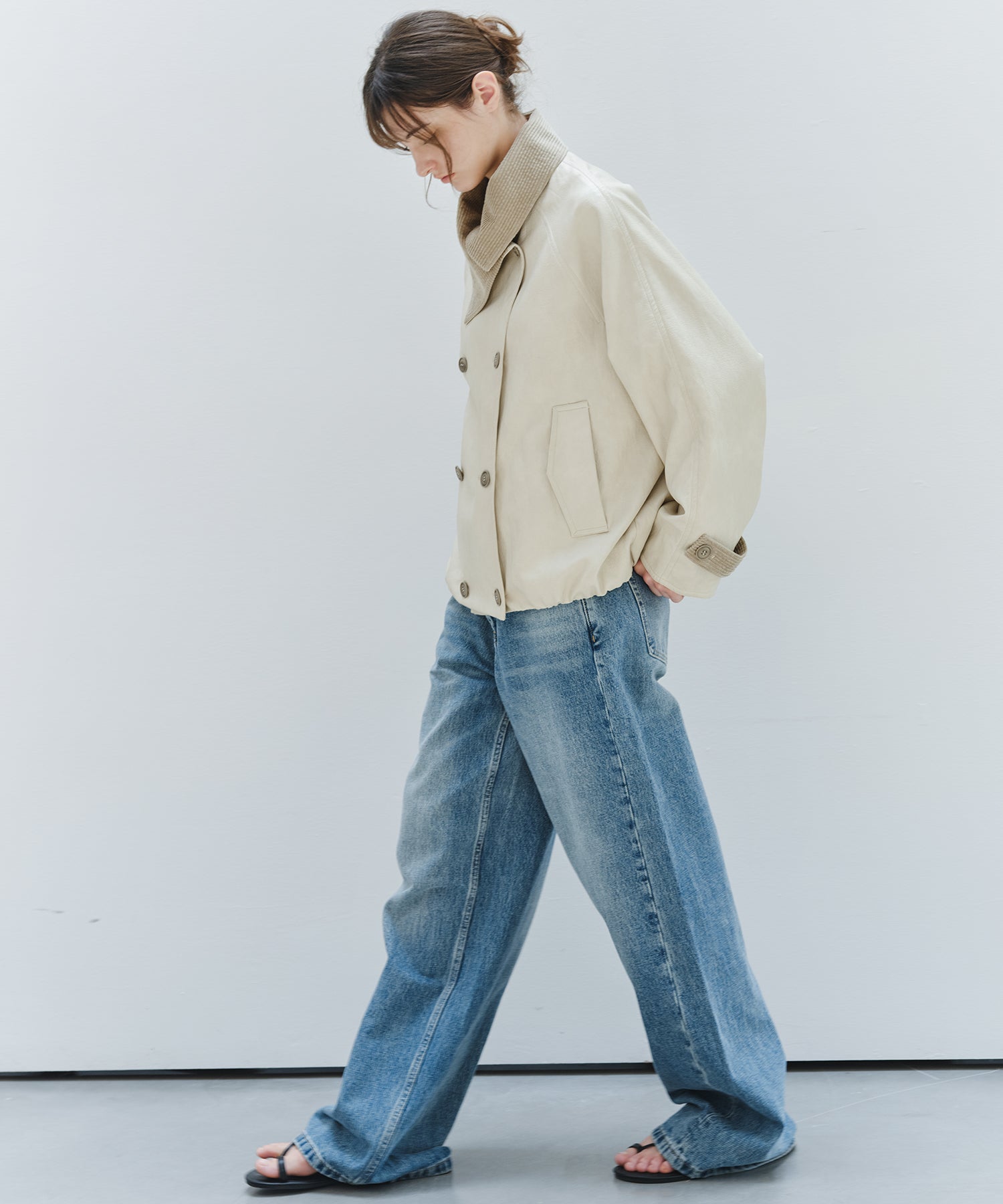 「9月下旬出荷予定」Washed Wide Straight Denim Pants