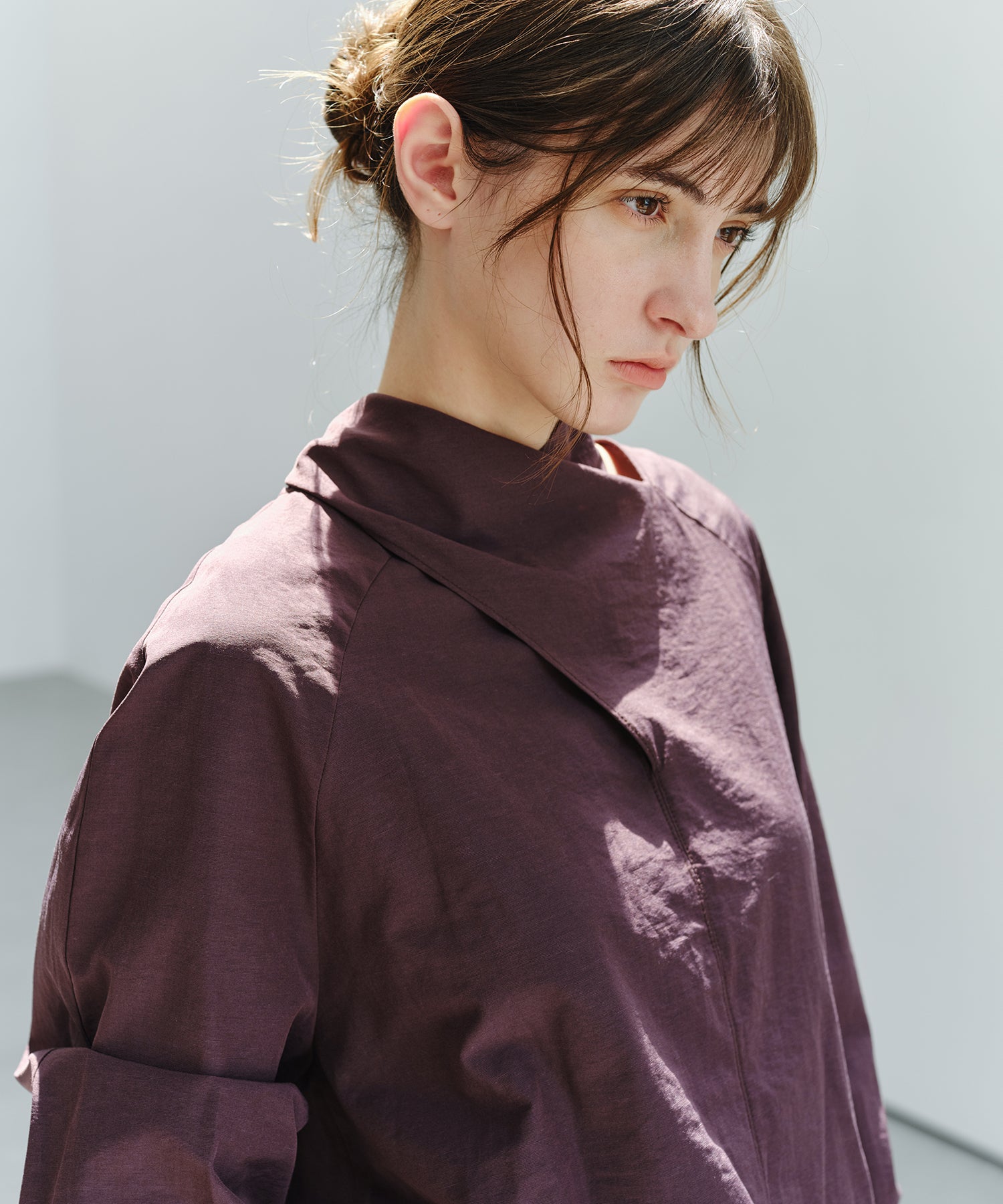 「9月下旬出荷予定」Cross Stole Collar Oversized Shirt