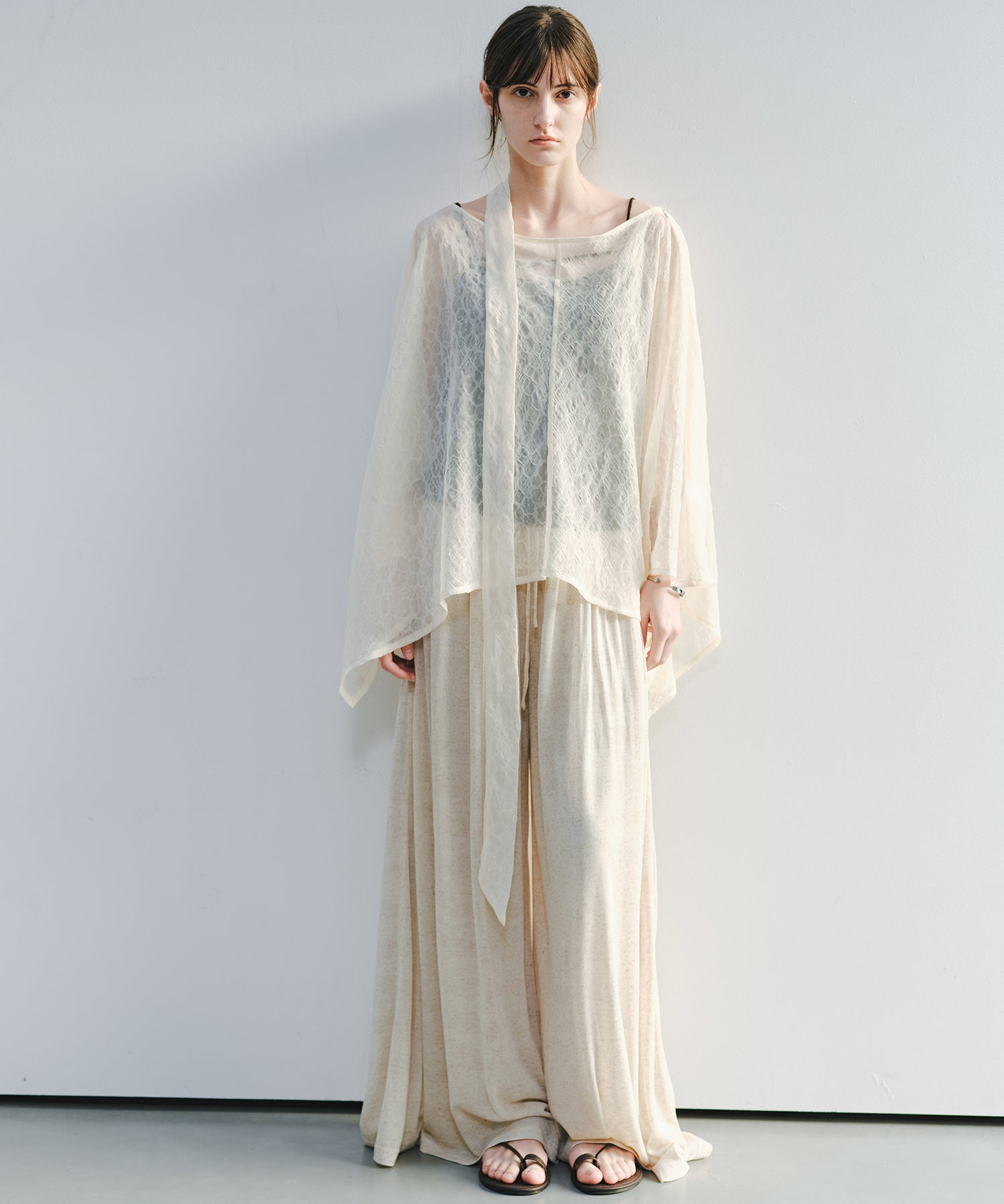 「7月中旬~下旬出荷」Linen Blend Gathered Wide Pants