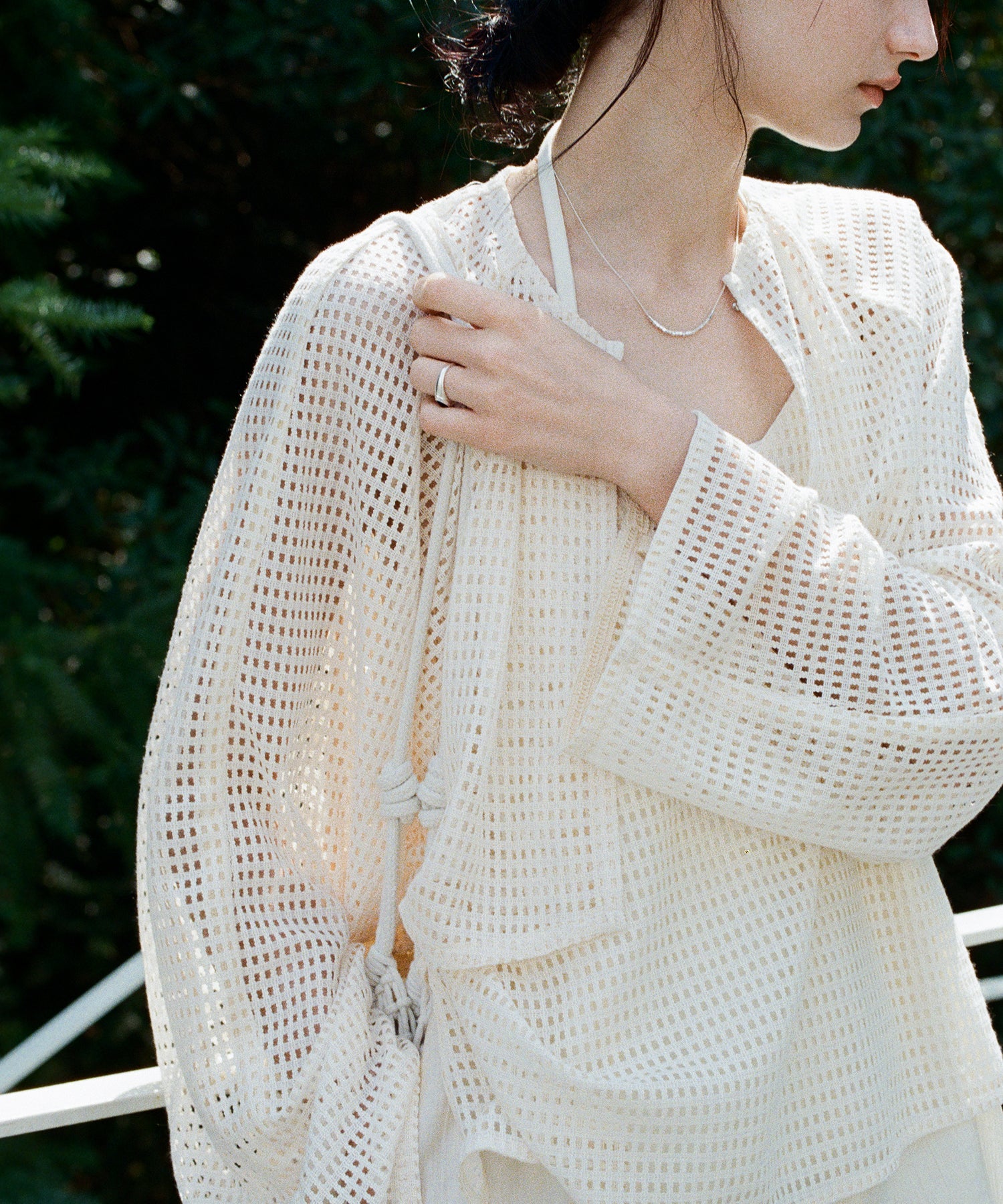 Sheer Cutwork Short Bolero Cardigan