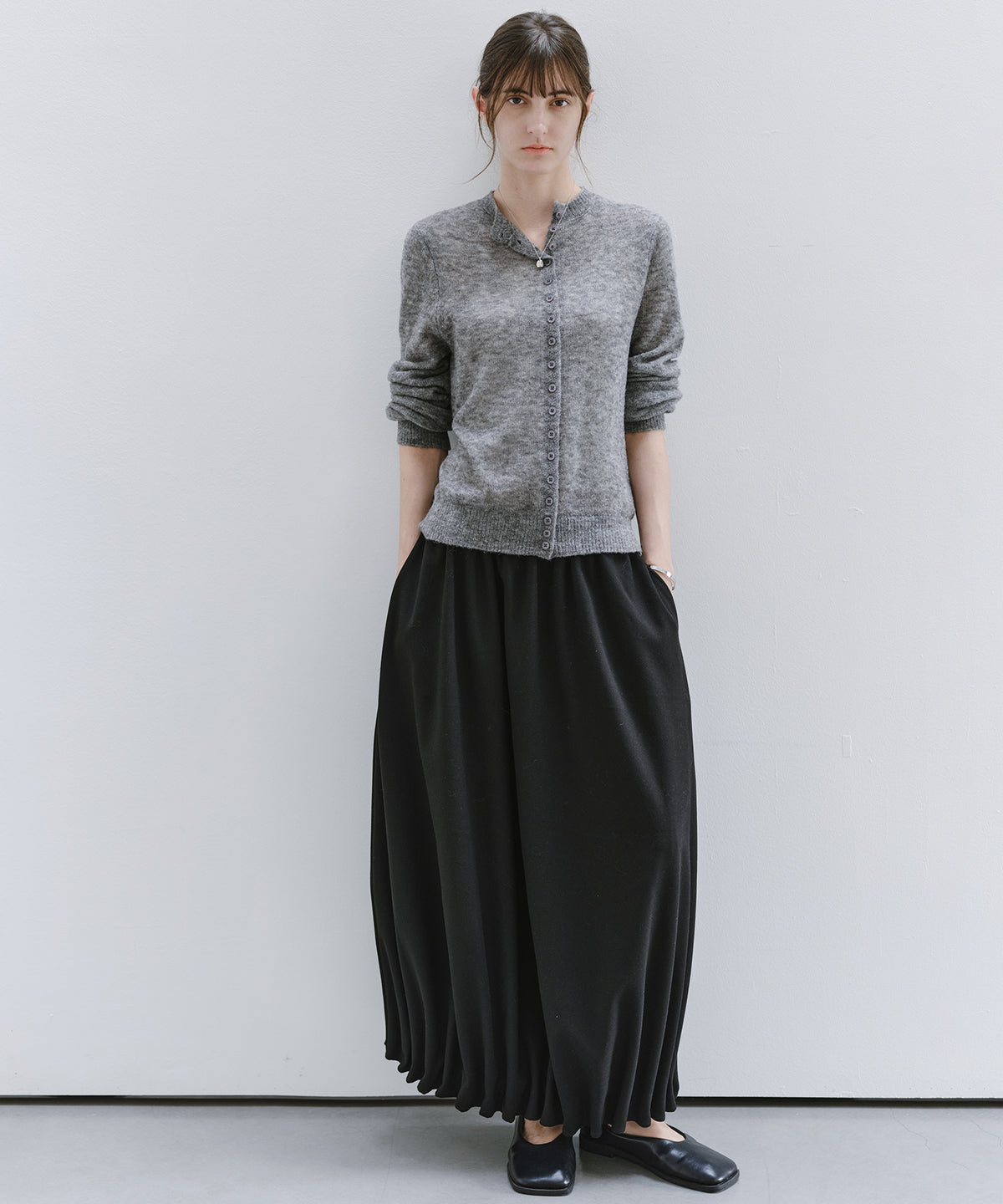 「10月下旬出荷予定」Wool-Like Balloon Flare Skirt