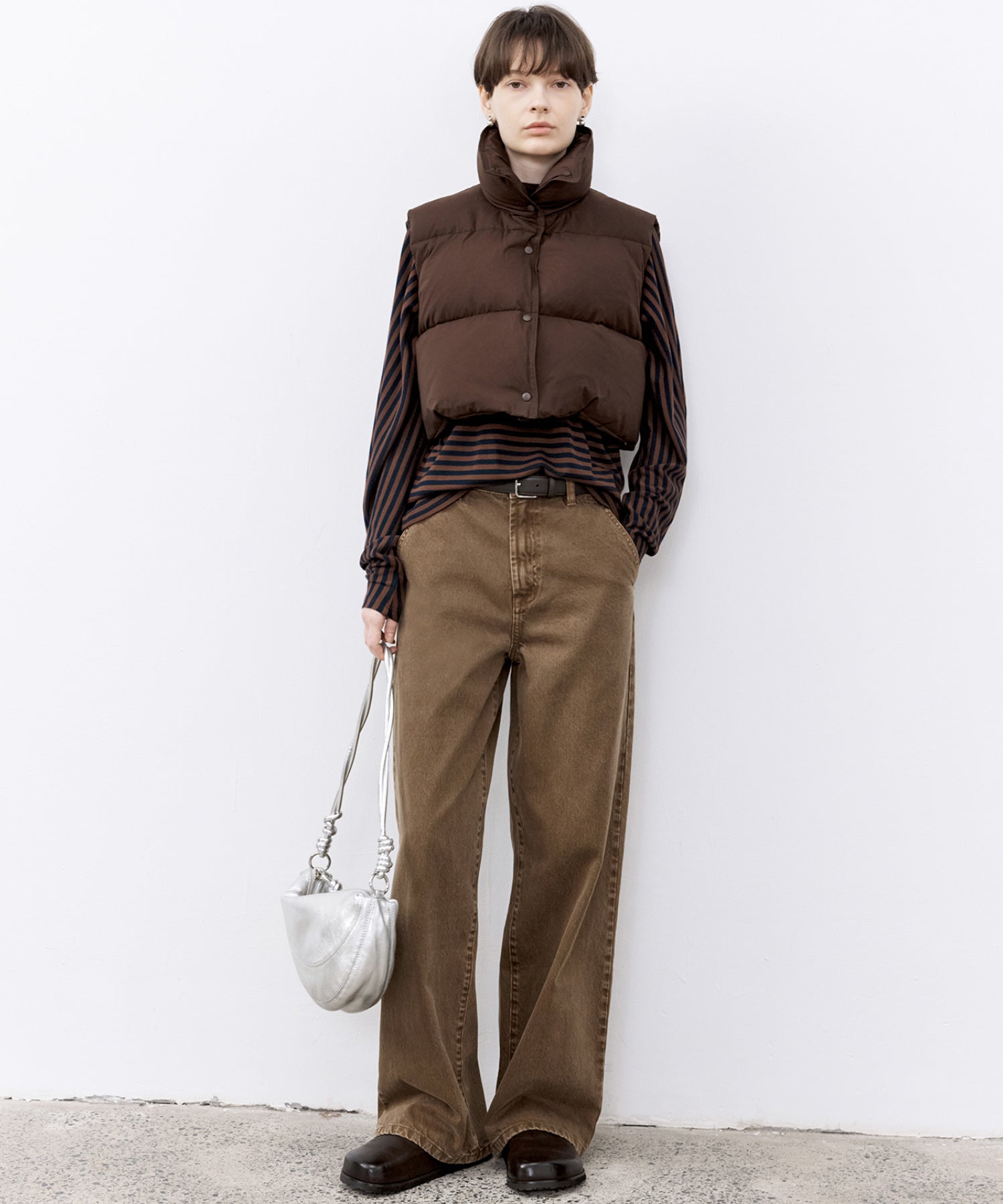 Cropped Puffer Vest with Moldable Neckline